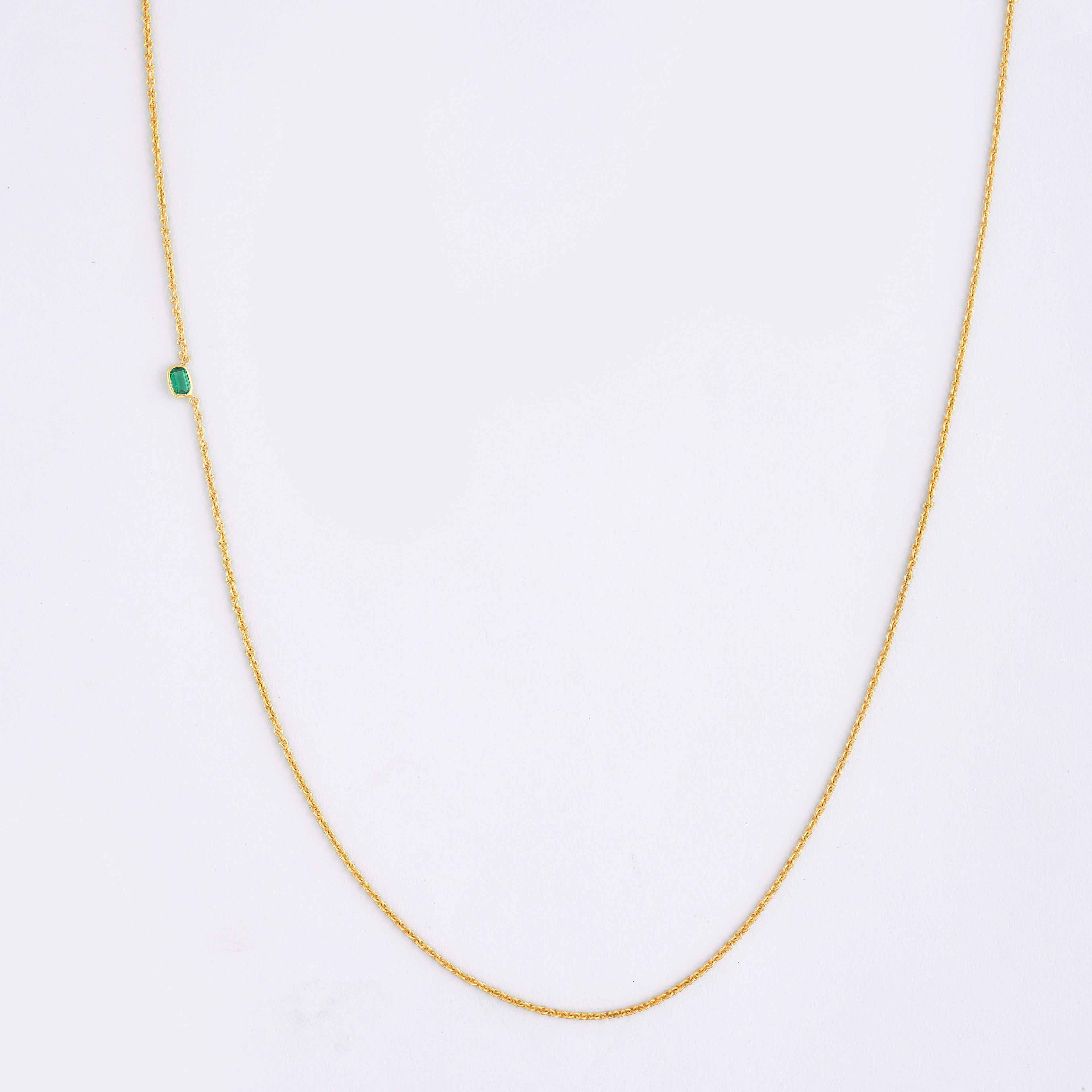 Dainty Waist Chain with green emerald zirconia