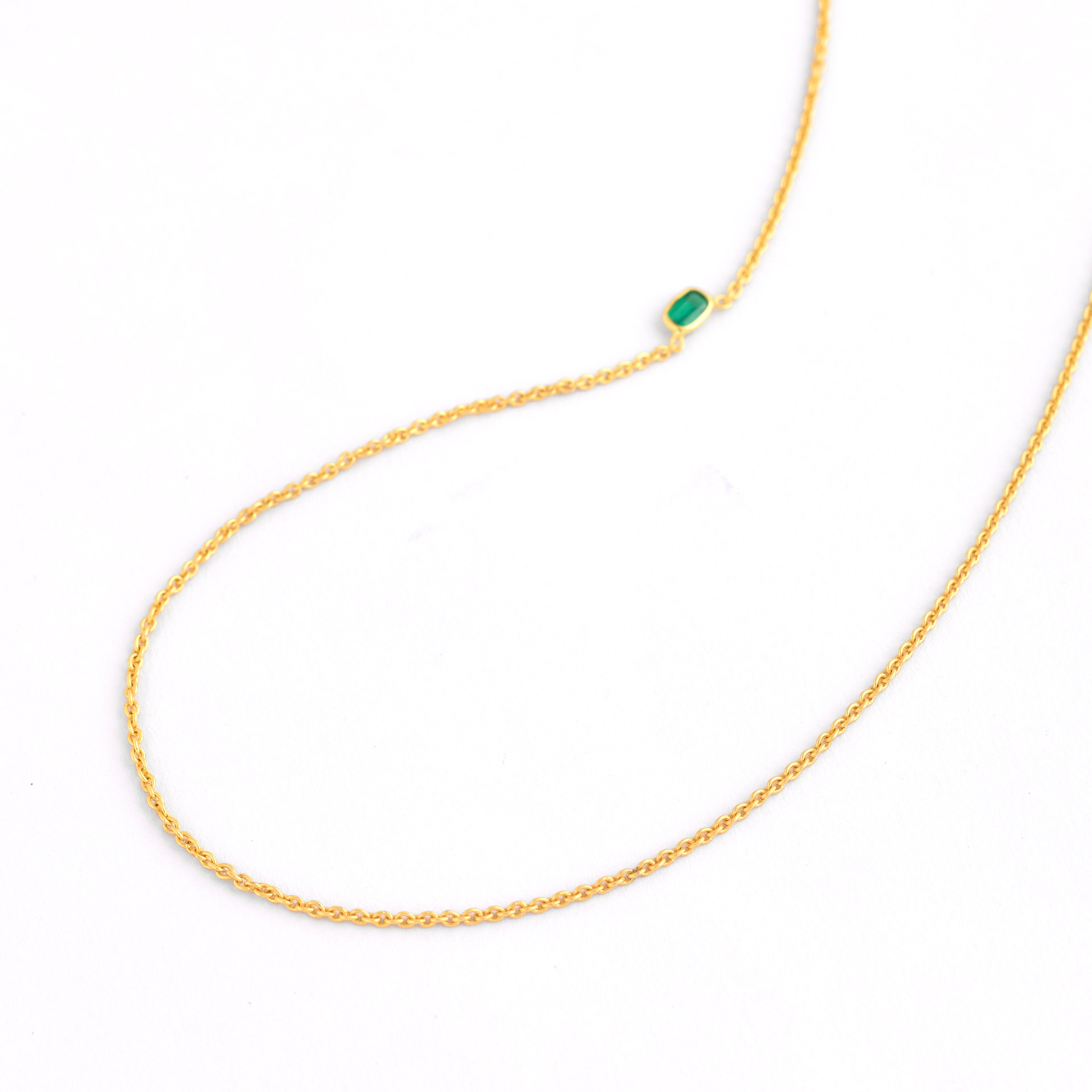 Dainty Waist Chain with green emerald zirconia