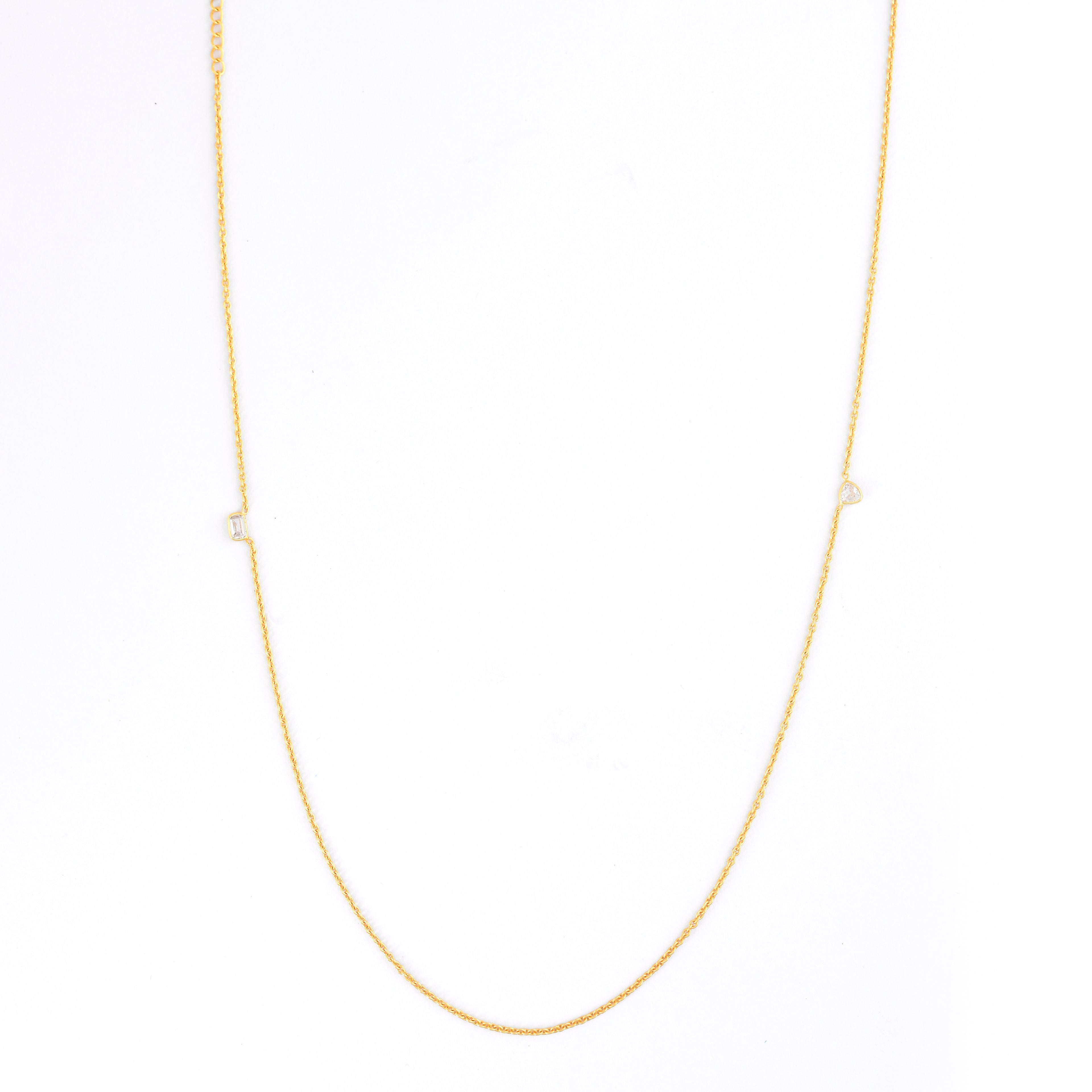 Dainty Waist Chain with emerald cut zirconia