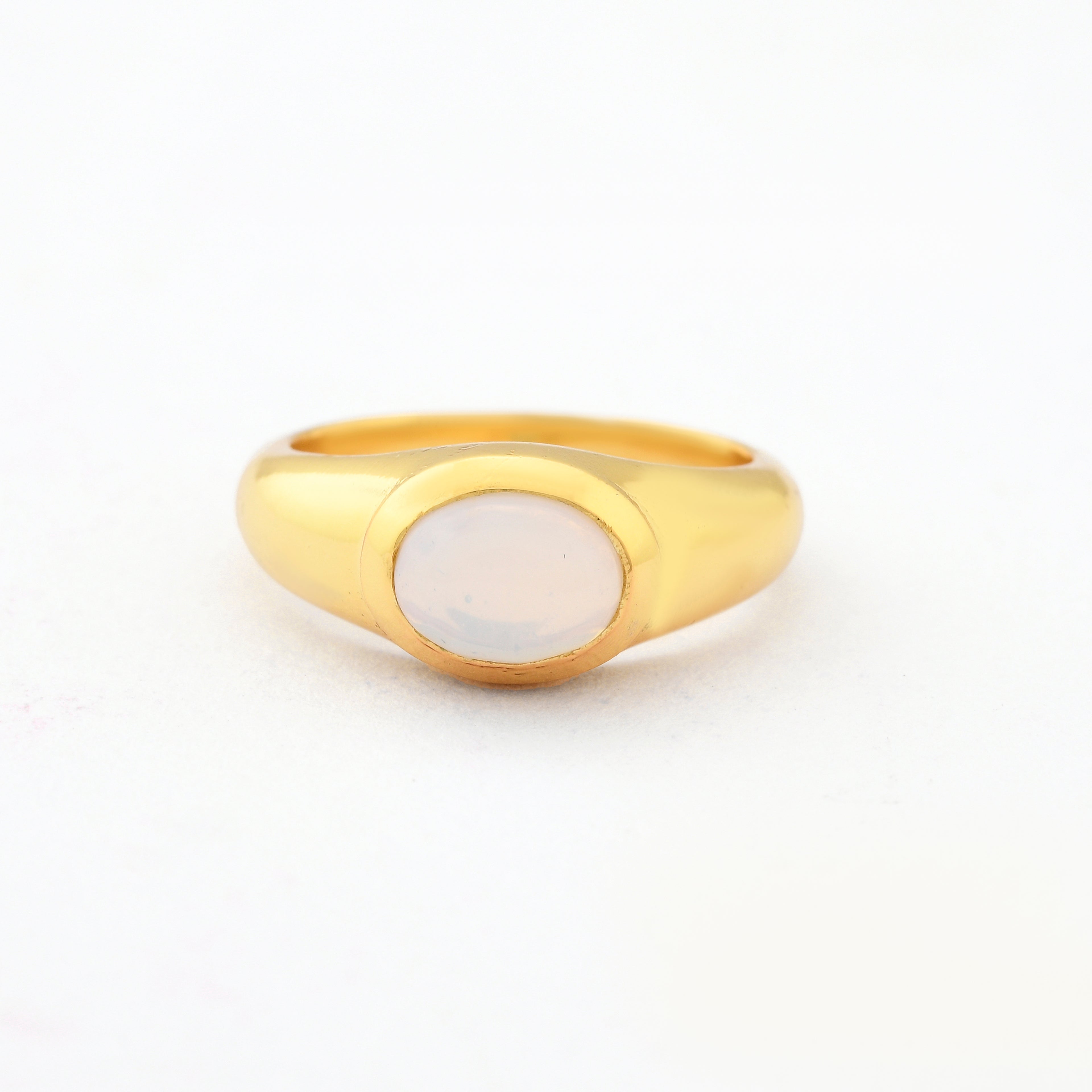 White Onyx Dome Ring
