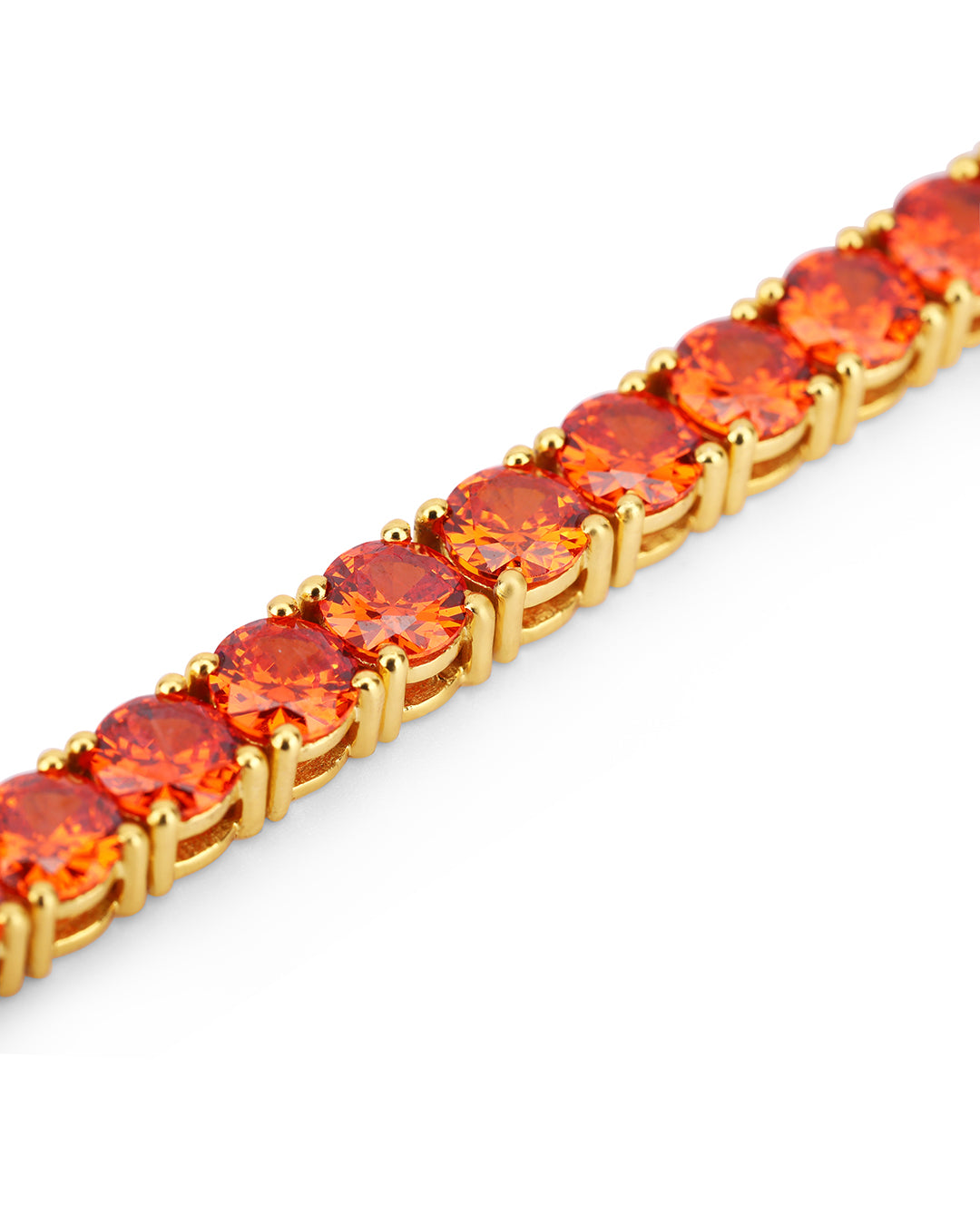 Mexican Fire Opal Zirconia Tennis Bracelet