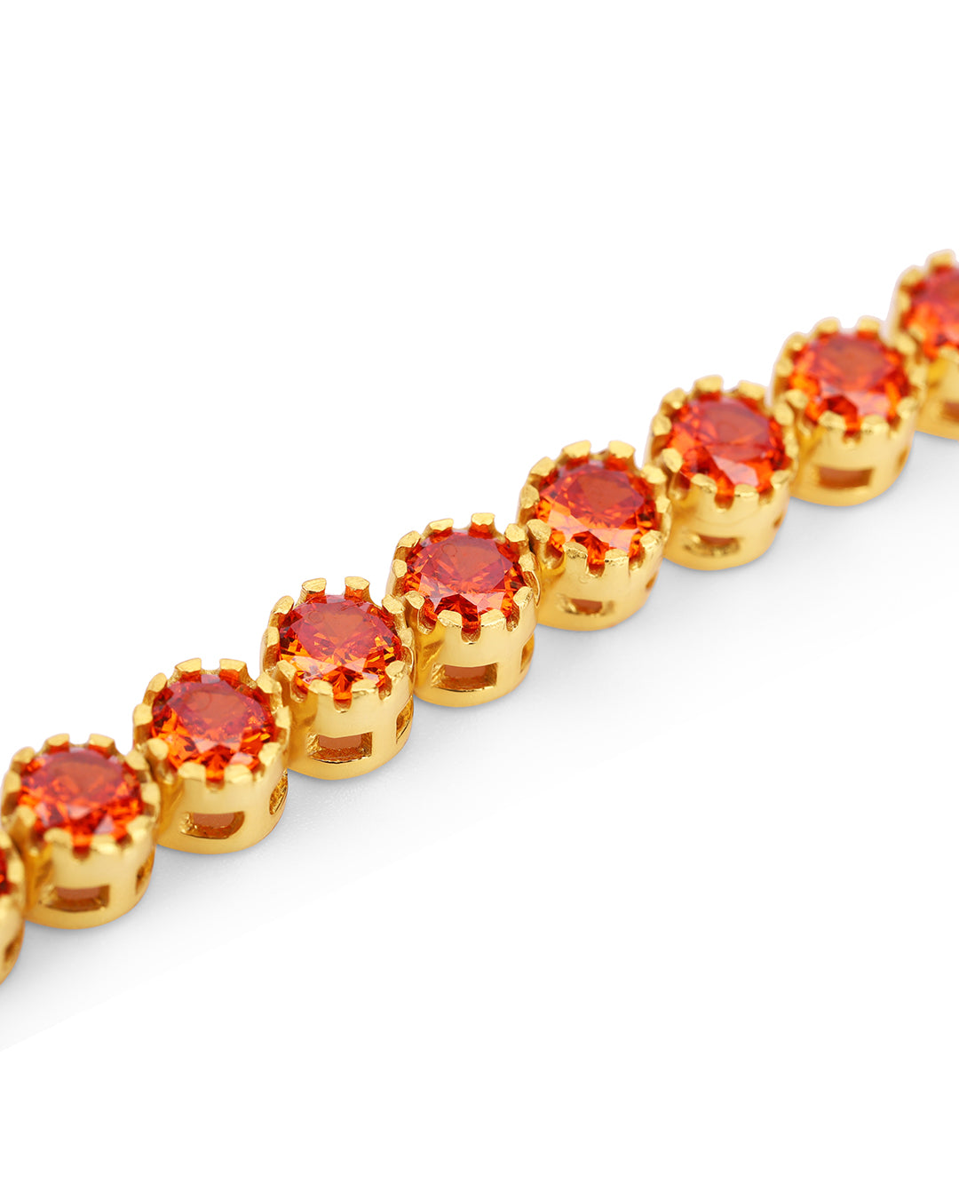 Fire Opal Zirconia Line Bracelet