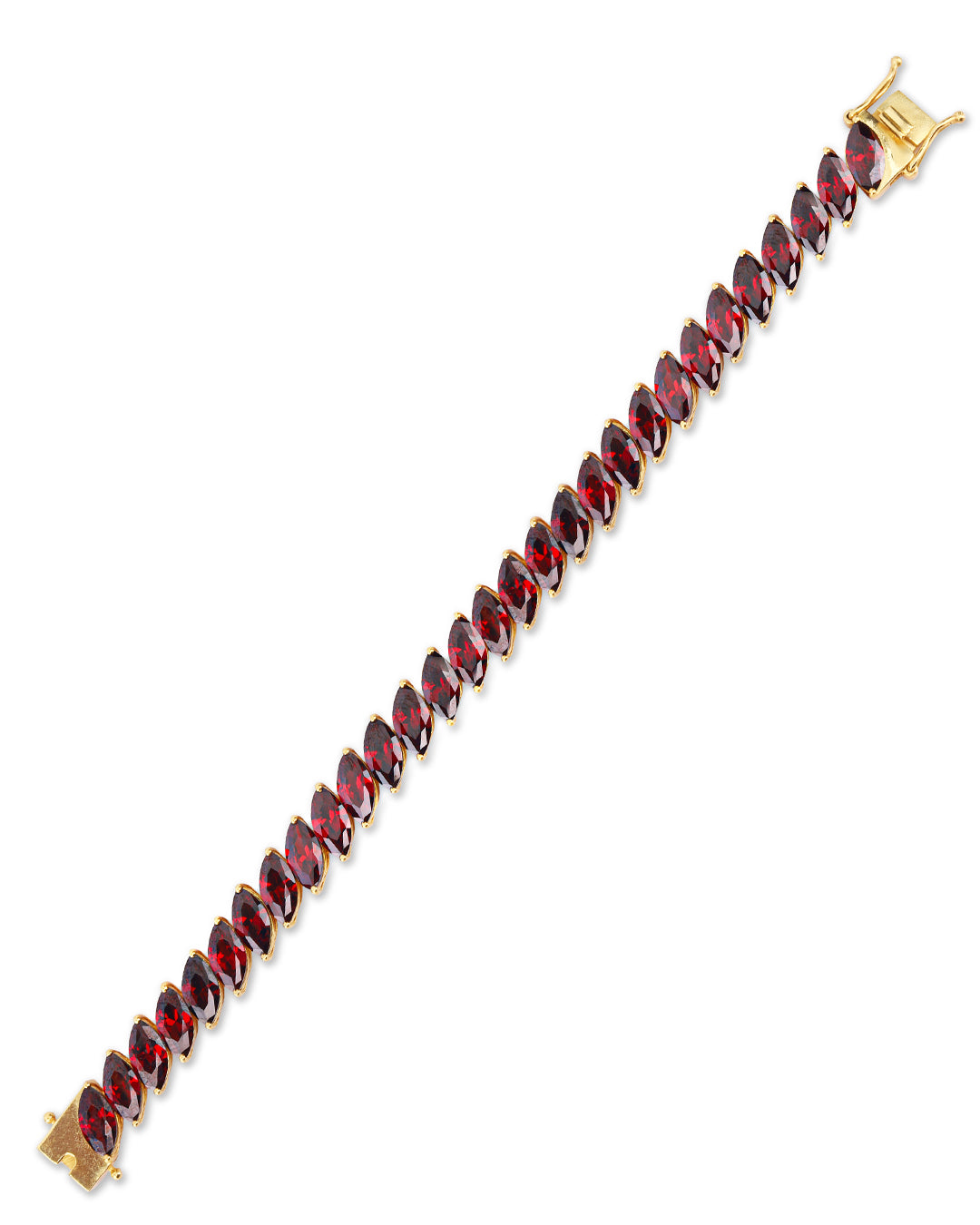 Garnet Marquise Zirconia Line Bracelet
