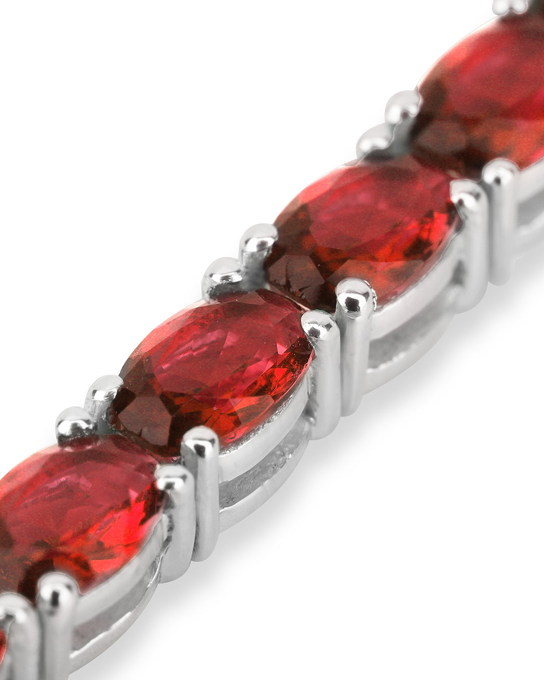 Garnet Oval Zirconia Tennis Bracelet