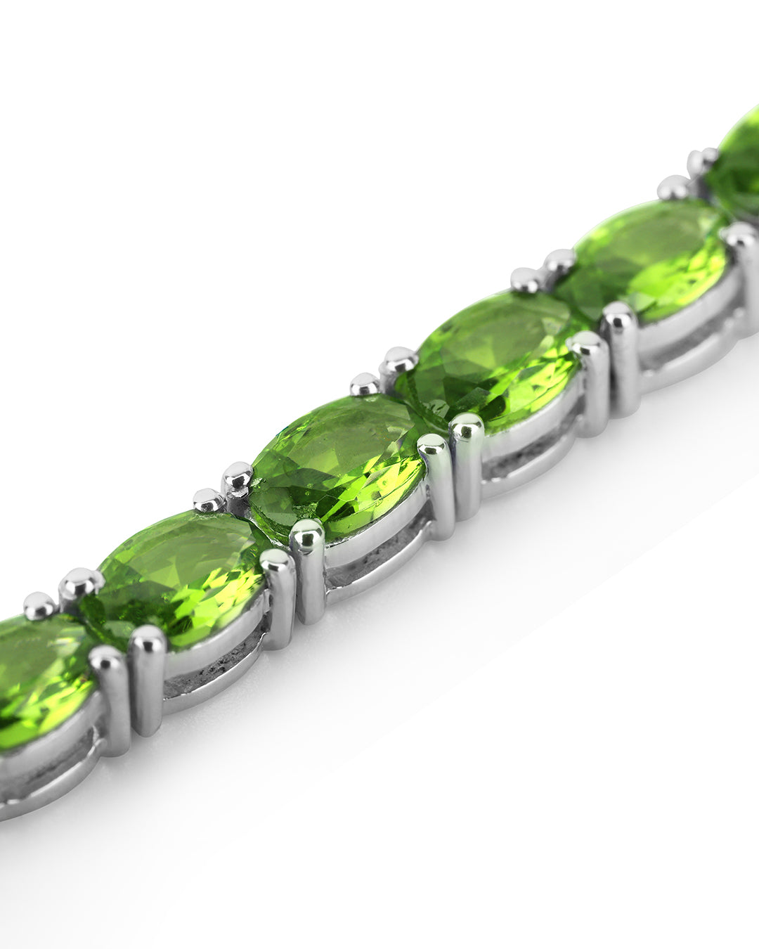 Peridot Oval Zirconia Tennis Bracelet