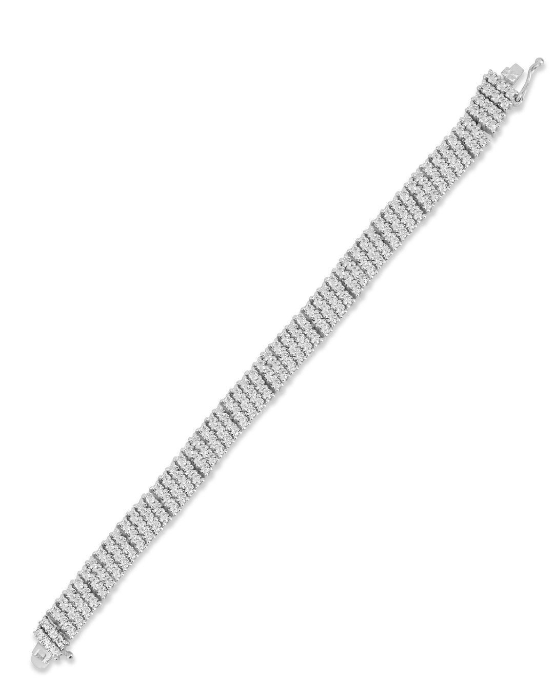 Three Lane Minimal White Zirconia Bracelet