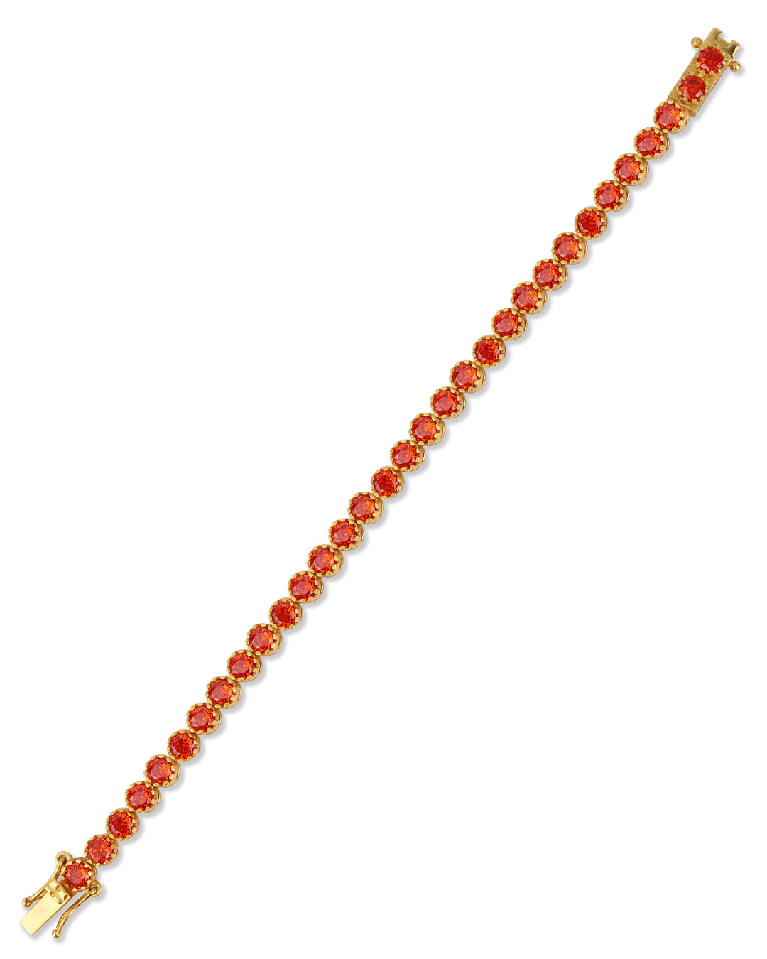 Fire Opal Zirconia Line Bracelet