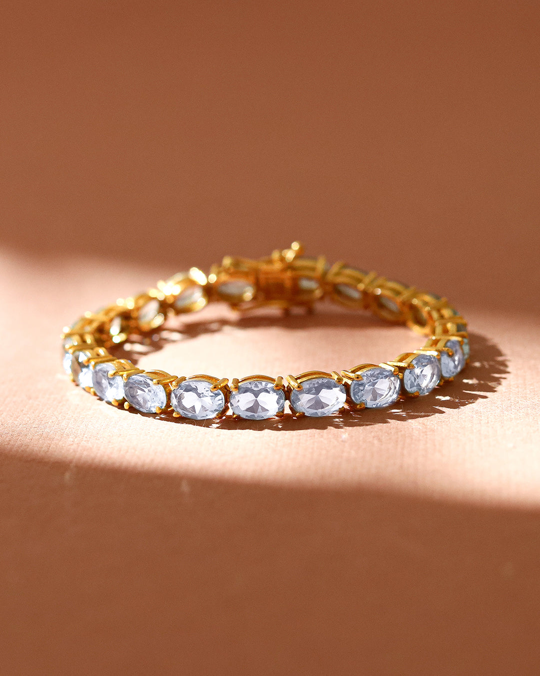 Aquamarine Oval Zirconia Tennis Bracelet