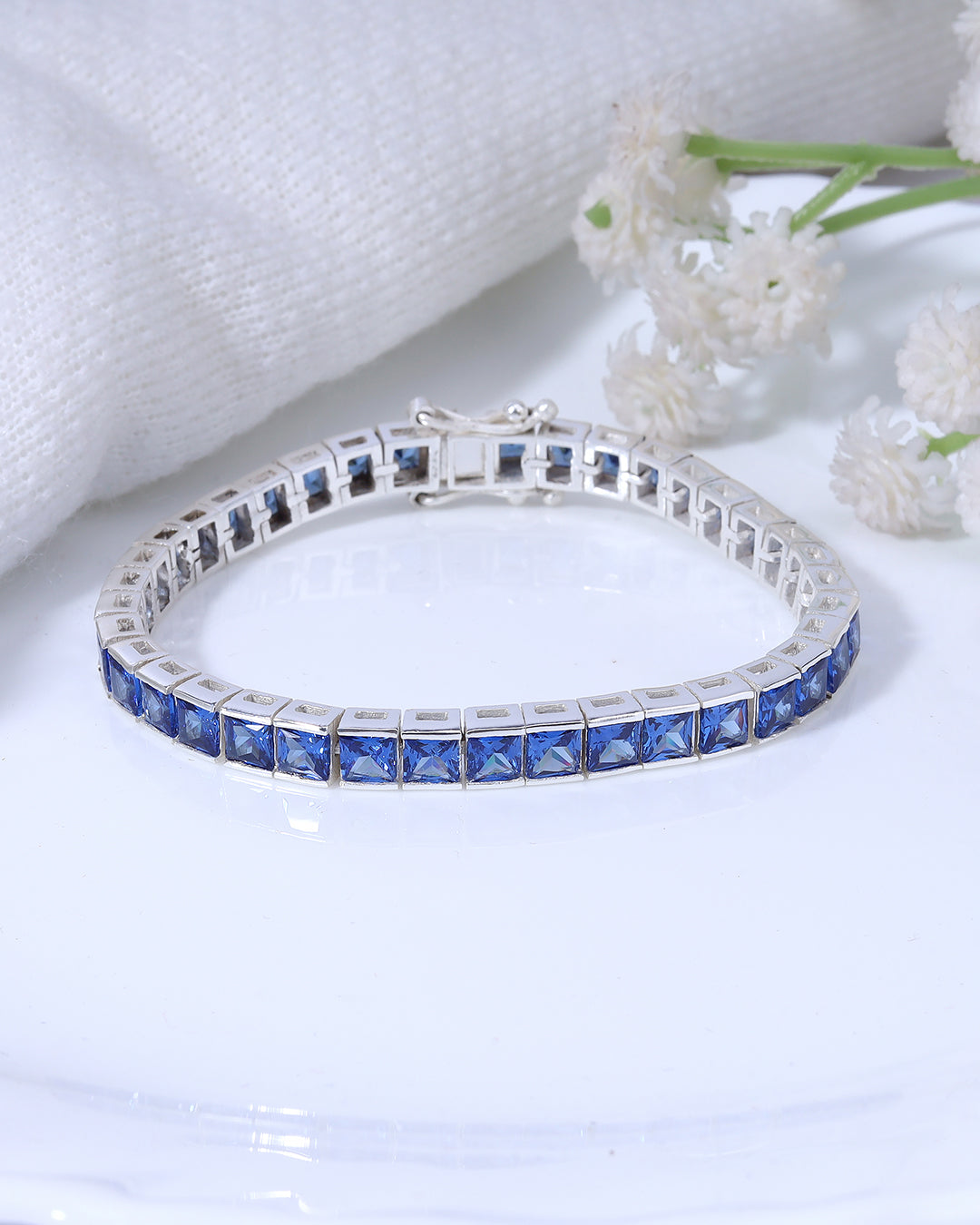 Channel Set Tanzanite Zirconia Tennis Bracelet