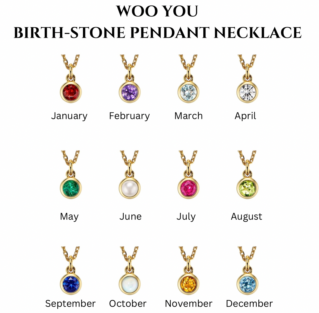 WooYou September Birthstone Pendant Necklace