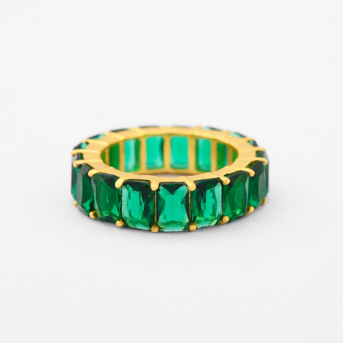 Emerald Zirconia Eternity Ring