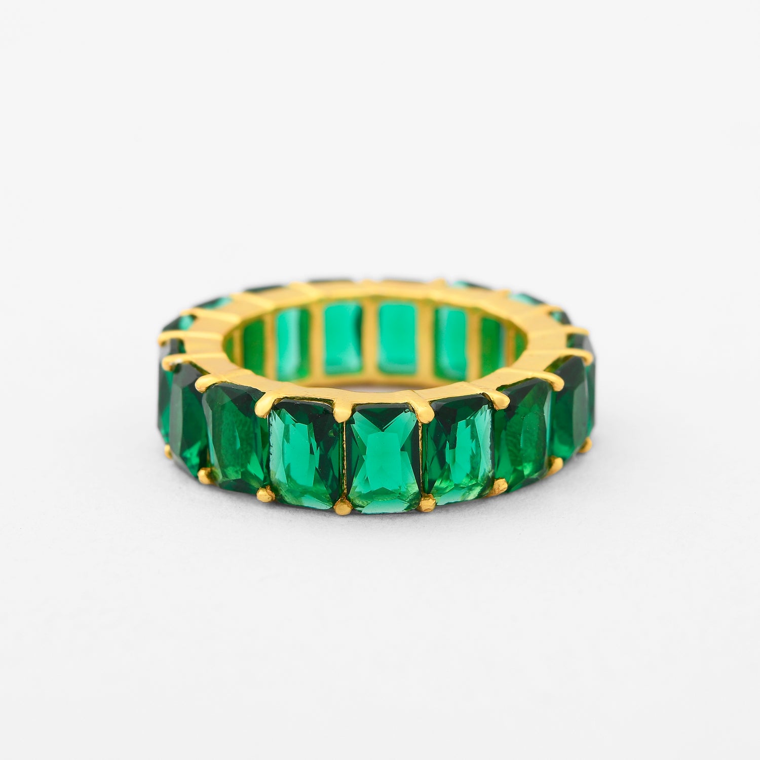 Emerald Zirconia Eternity Ring