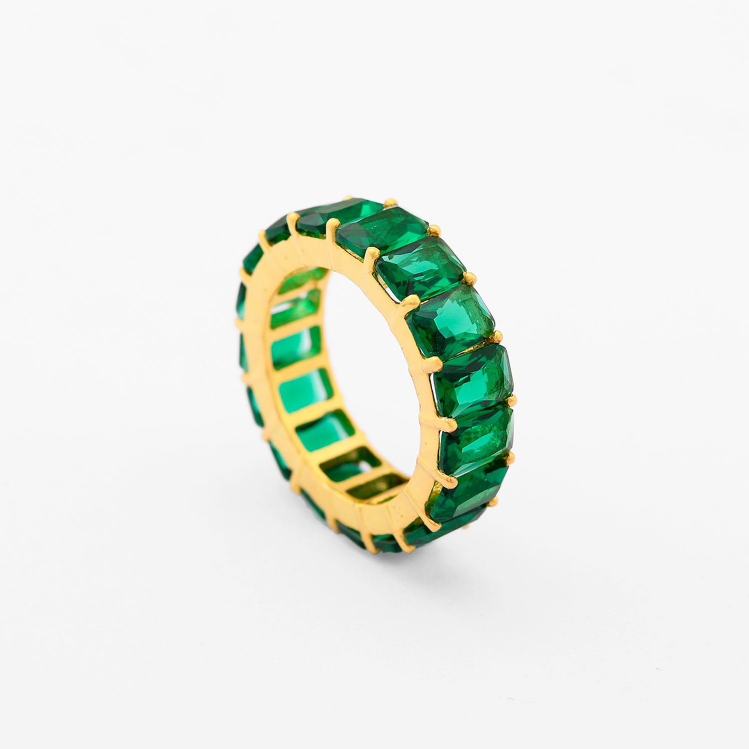 Emerald Zirconia Eternity Ring