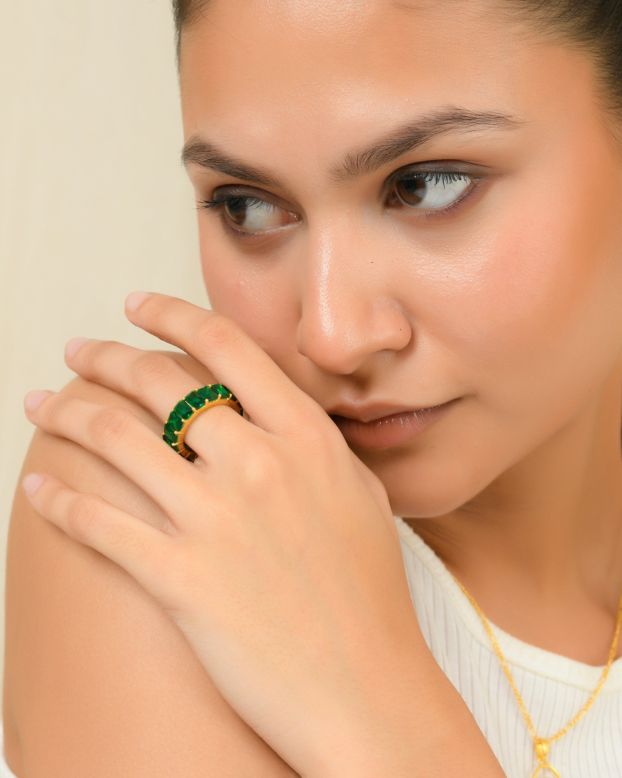 Emerald Zirconia Eternity Ring