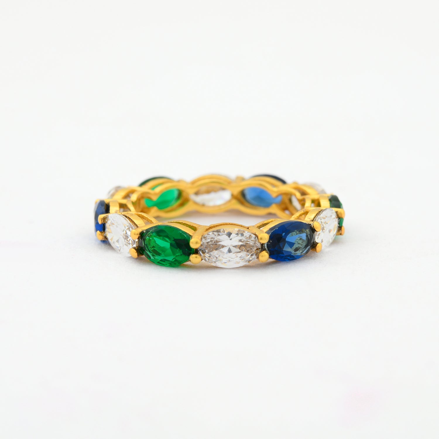 Three Tone Rainbow Eternity Ring