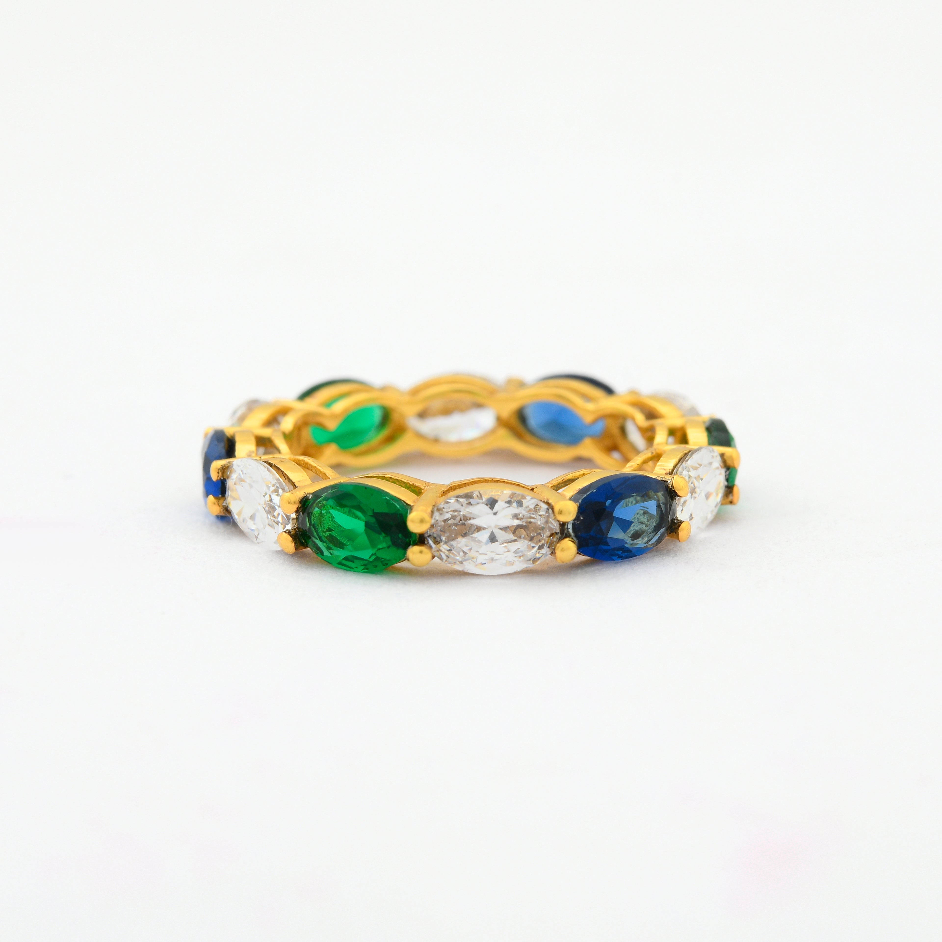 Three Tone Rainbow Eternity Ring