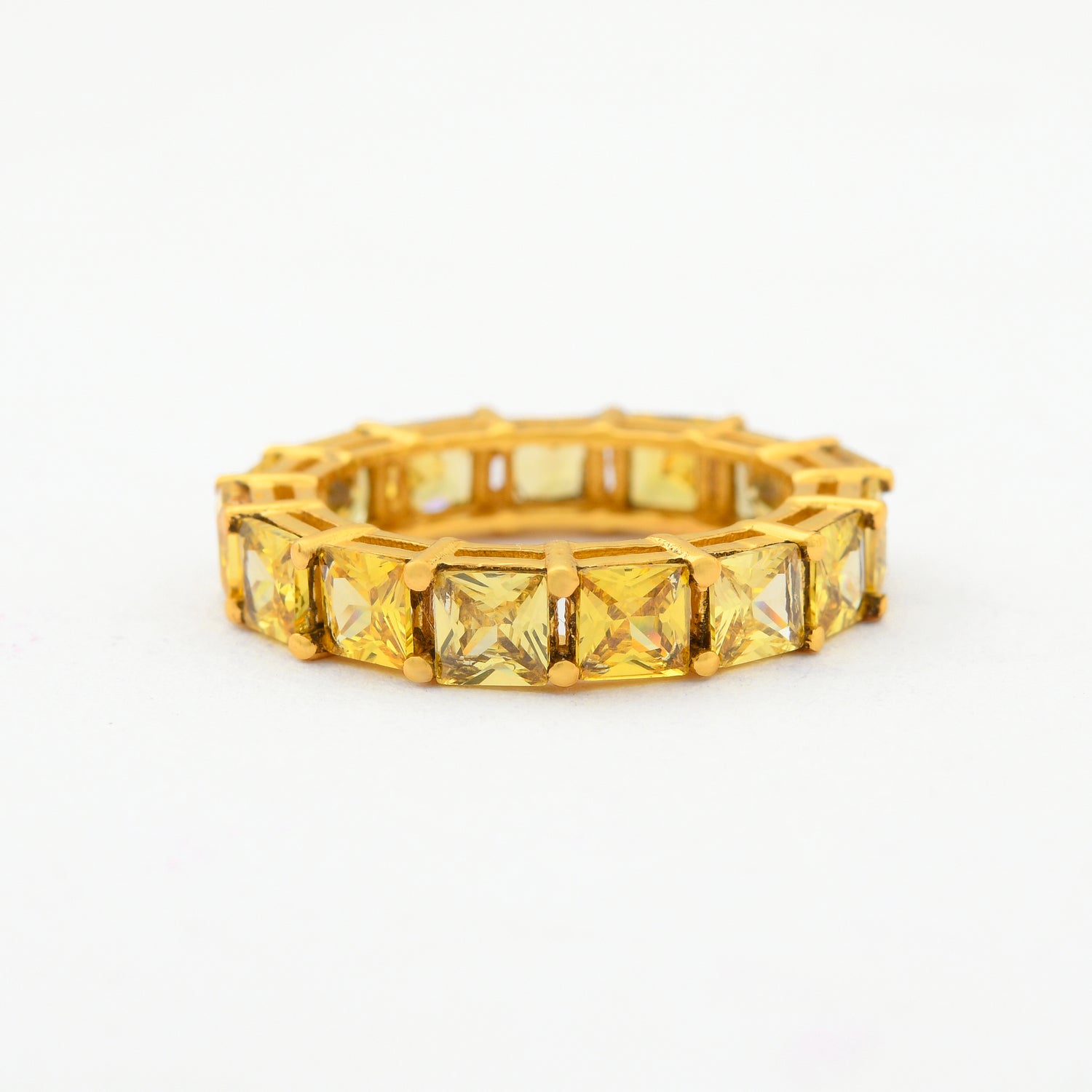 Yellow Sapphire Zirconia Eternity Ring