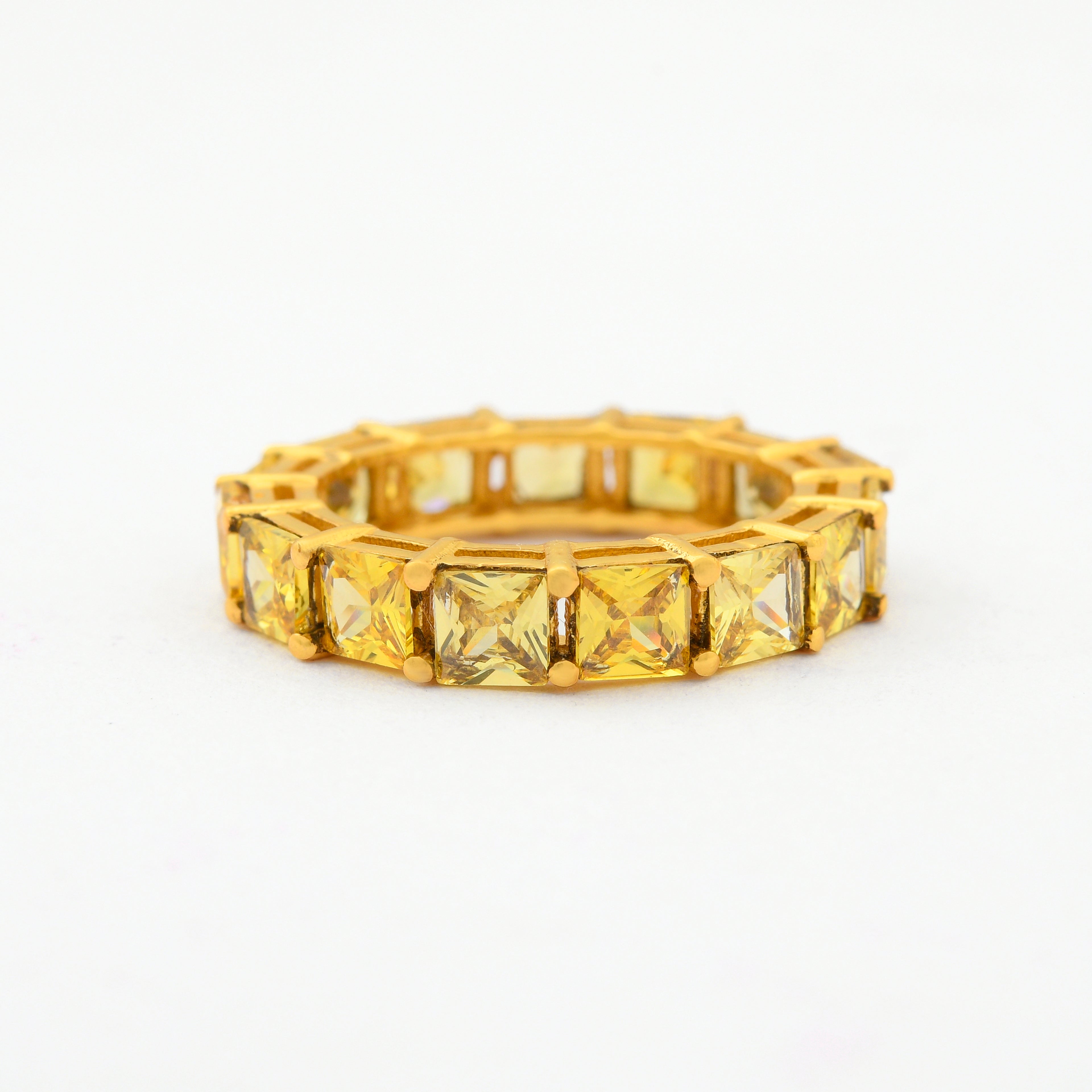 Yellow Sapphire Zirconia Eternity Ring