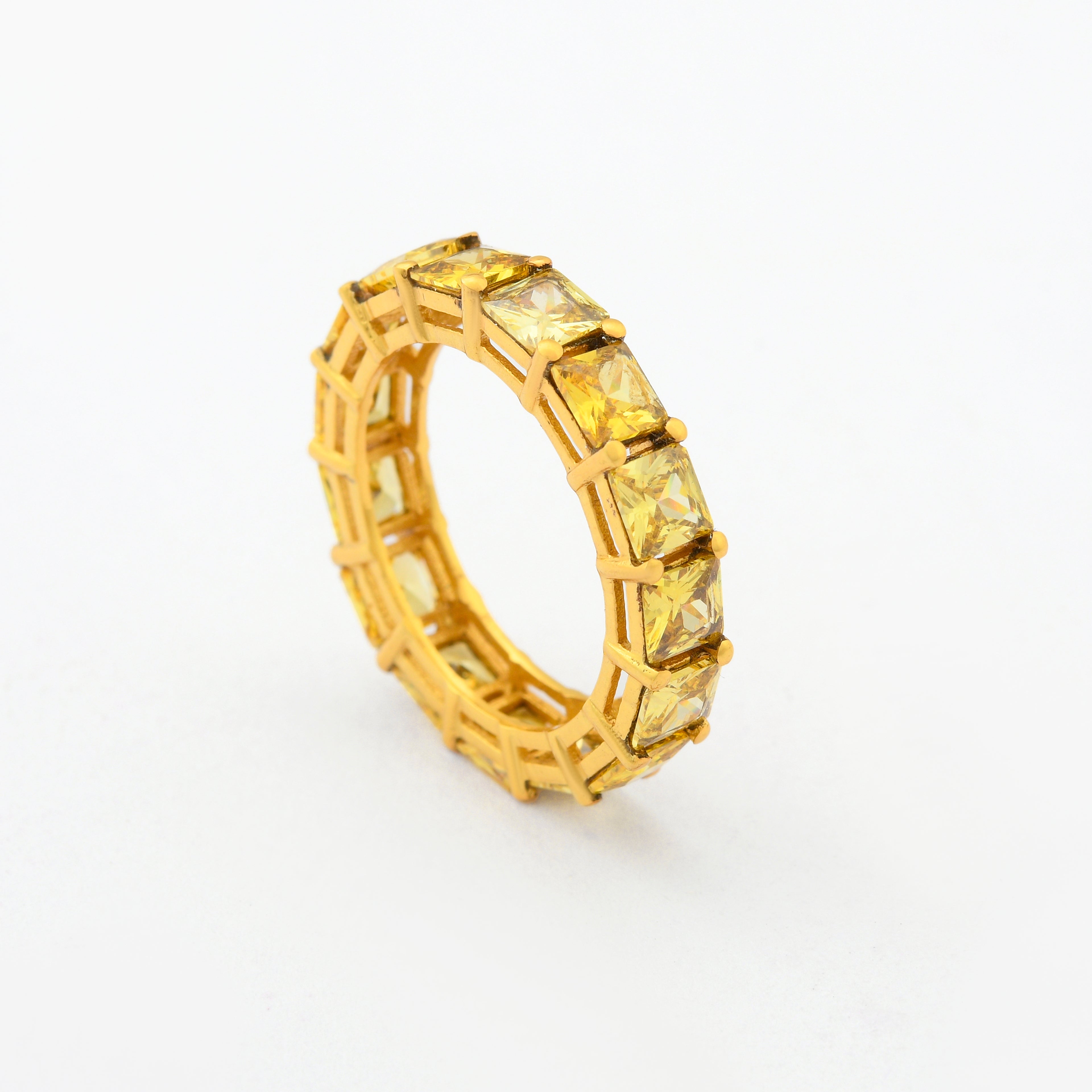 Yellow Sapphire Zirconia Eternity Ring