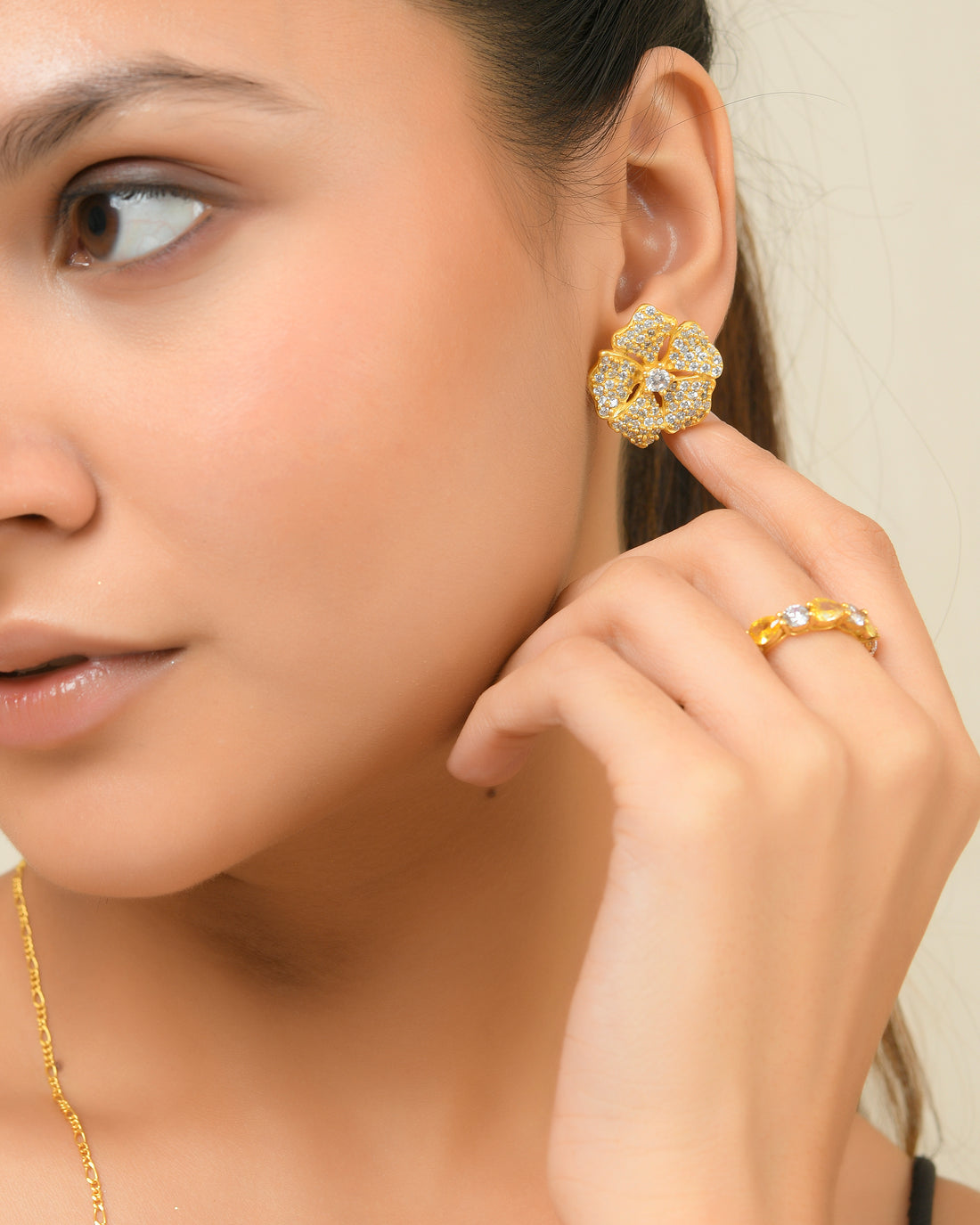 Oversized Flower Stud Earrings