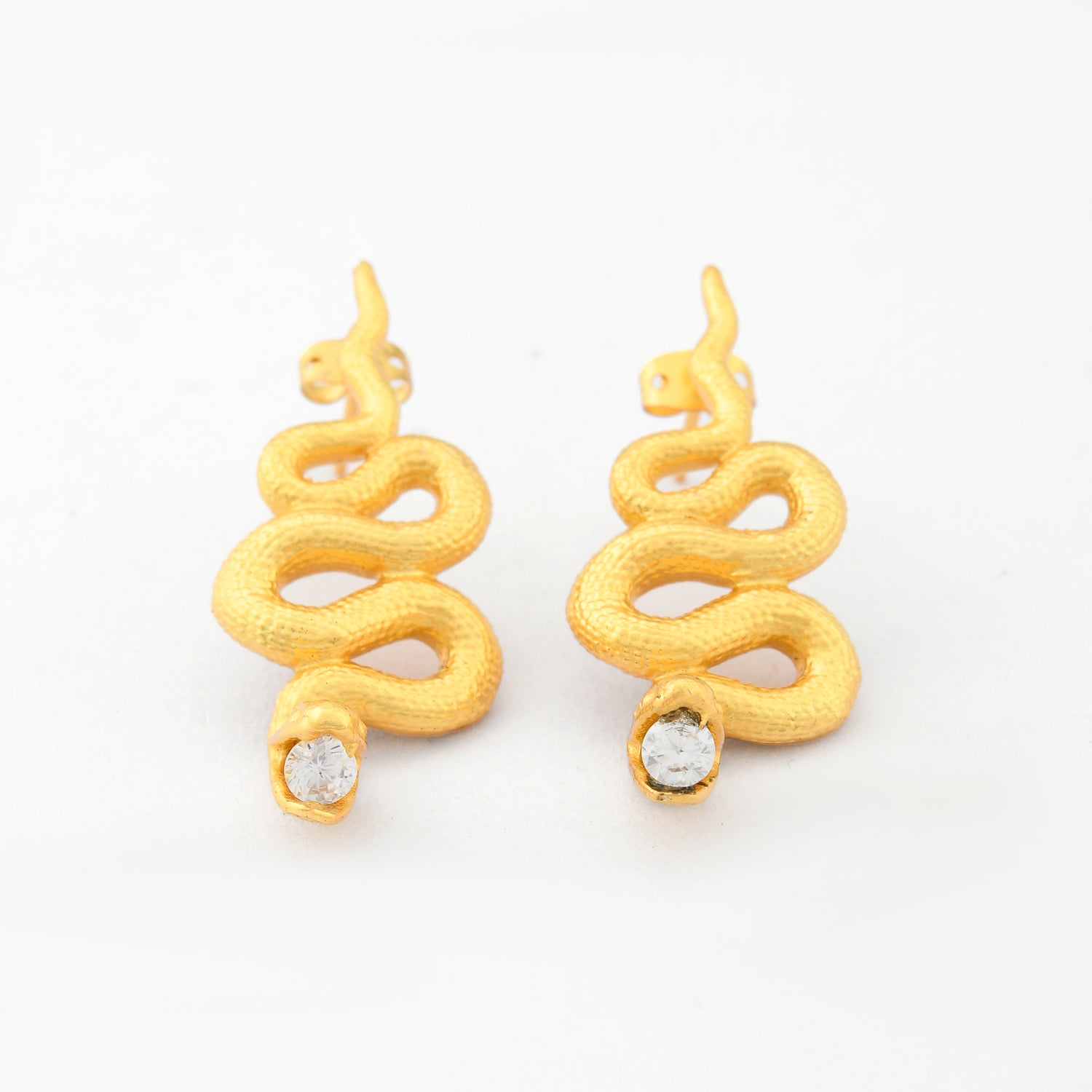 Serpent Drop Stud Earrings