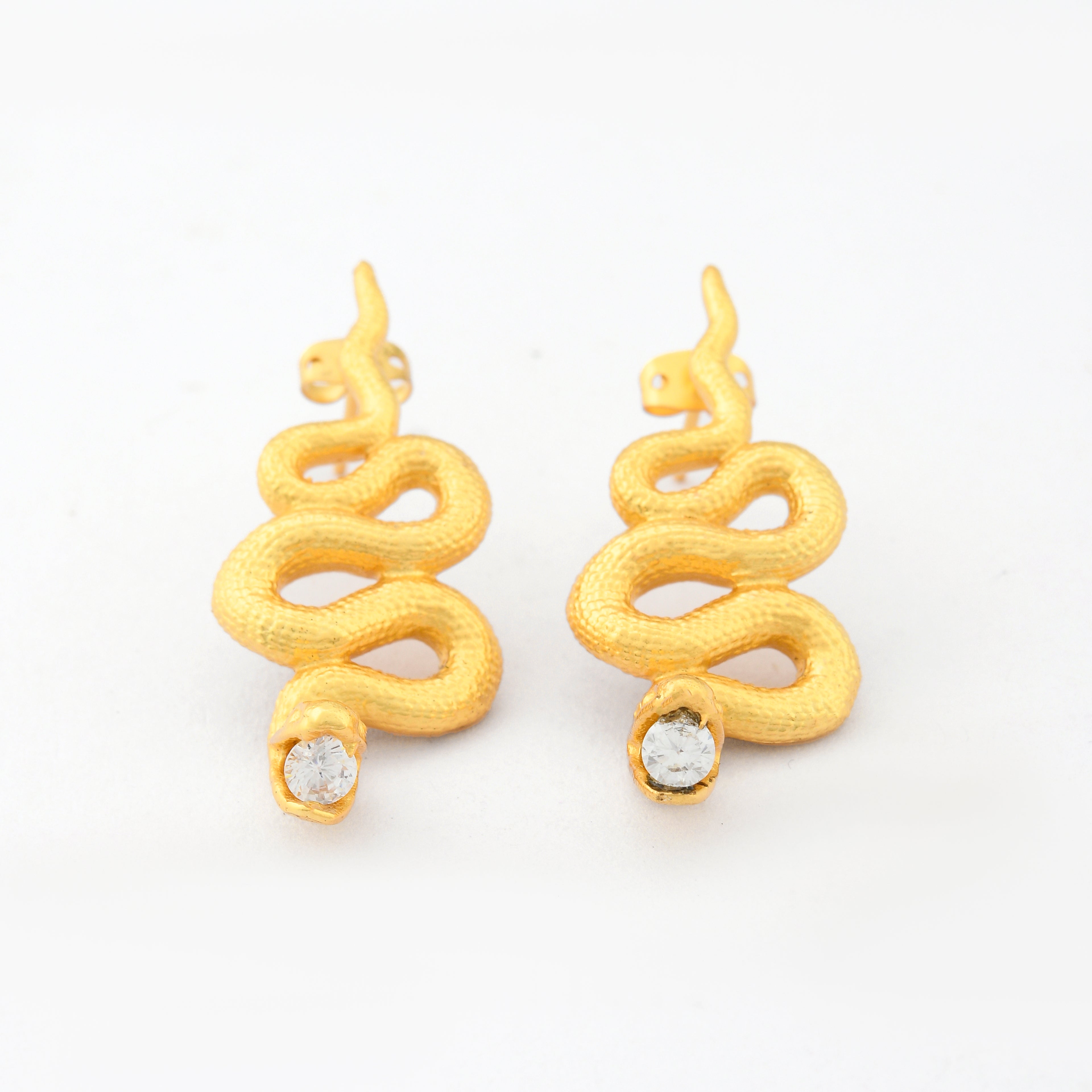 Serpent Drop Stud Earrings