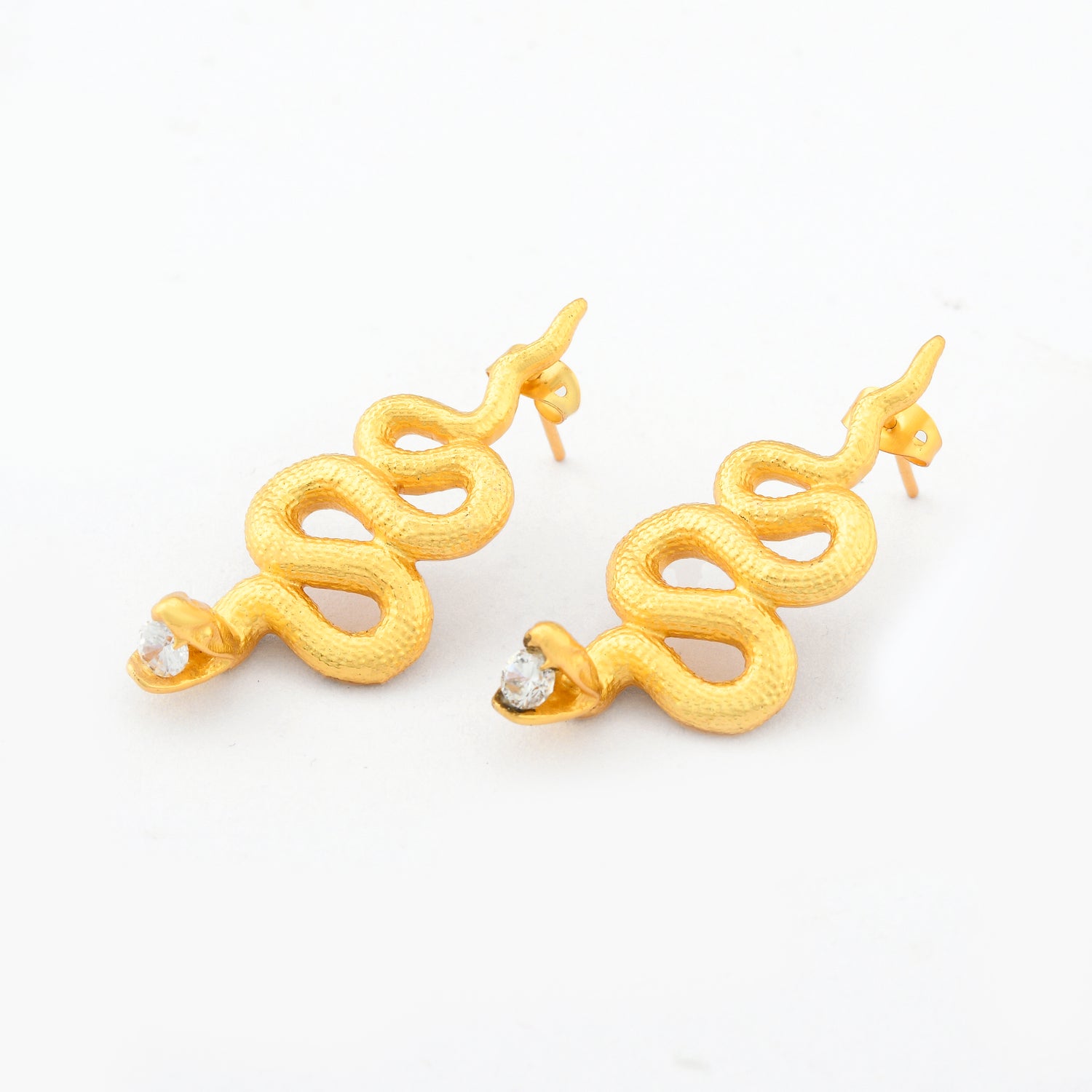 Serpent Drop Stud Earrings