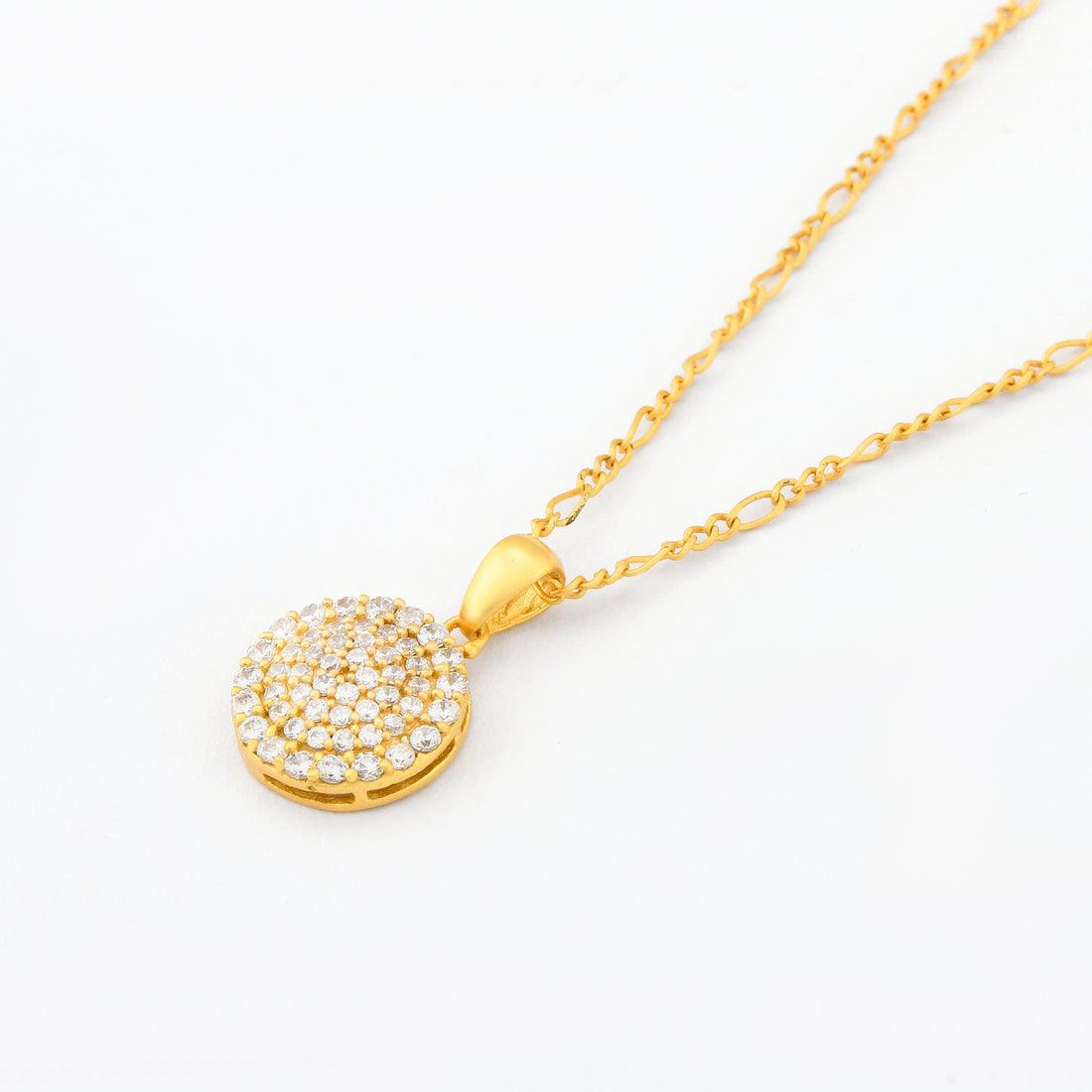 Iced Coin Pendant Necklace