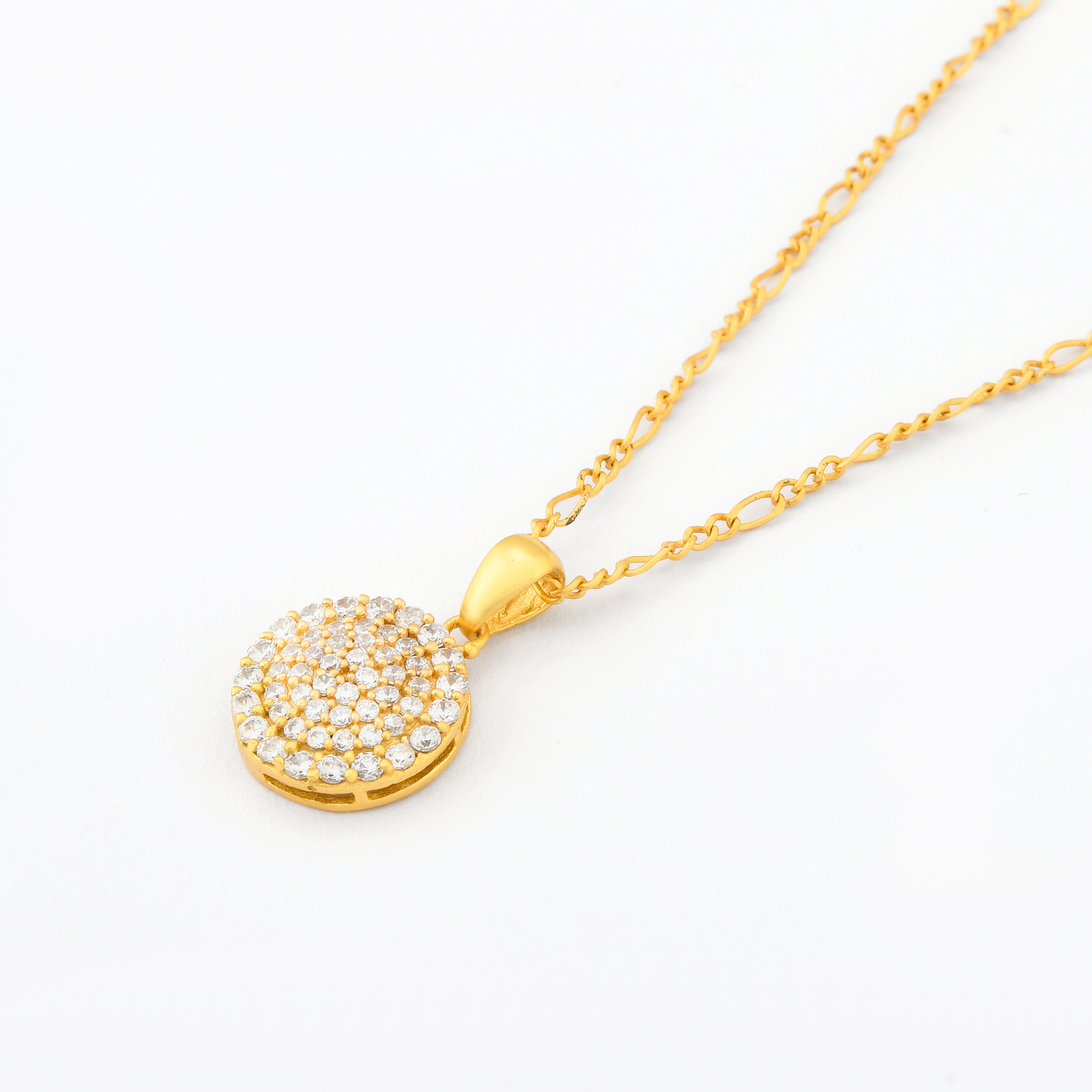 Iced Coin Pendant Necklace