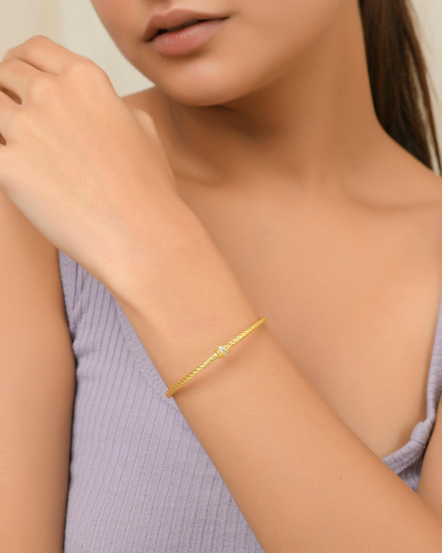 Mini Roll Twisted Cuff Bracelet