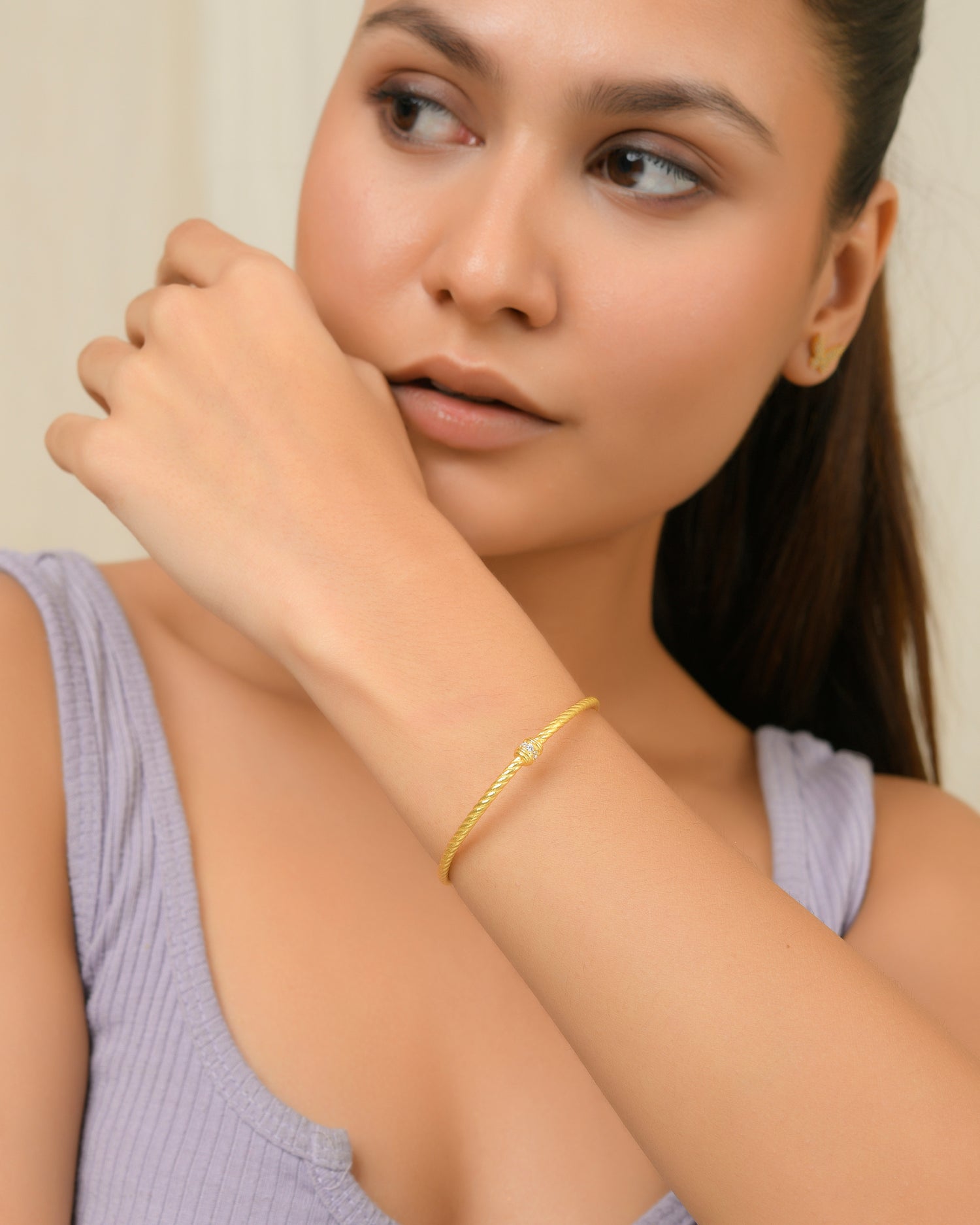 Mini Roll Twisted Cuff Bracelet