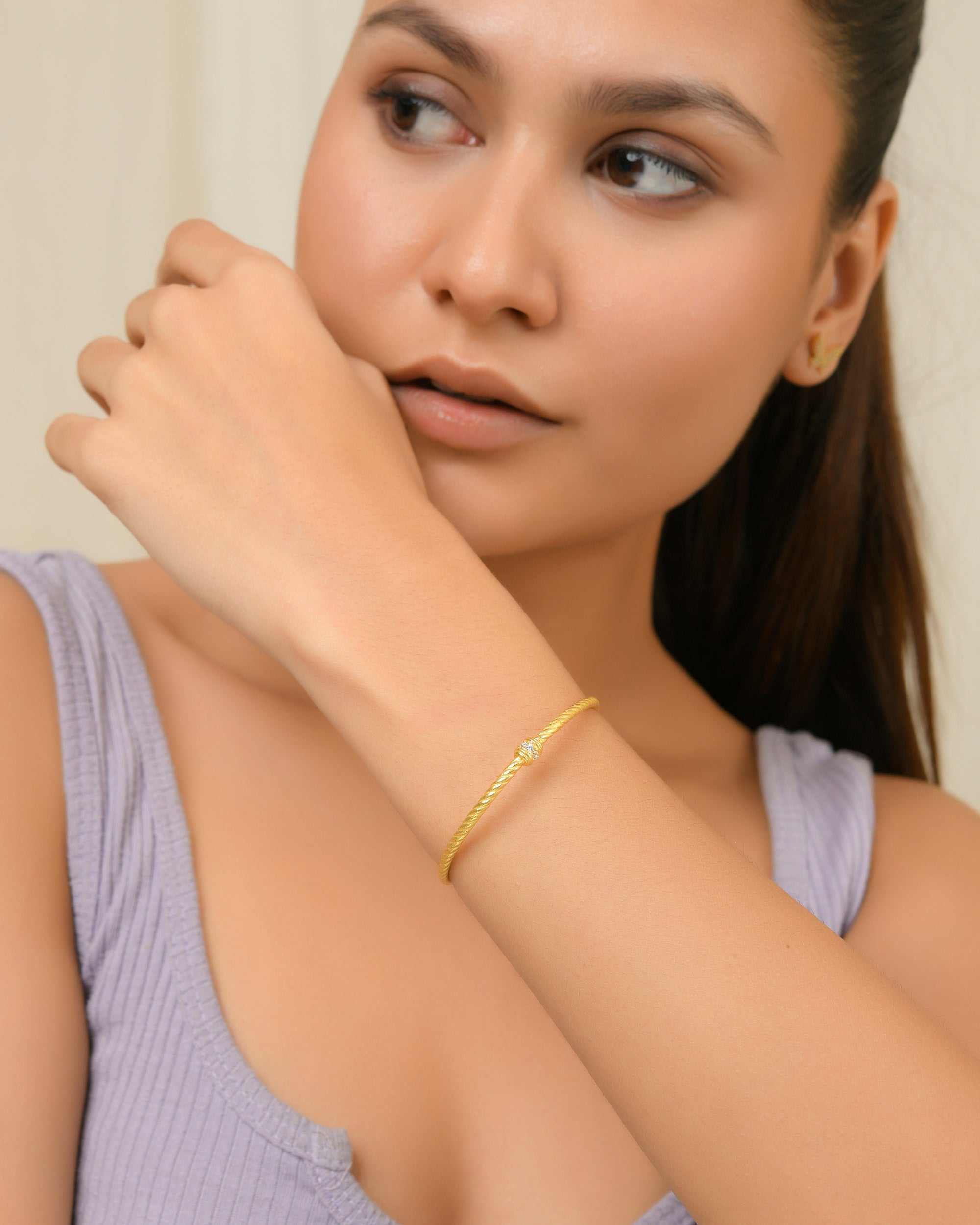 Mini Roll Twisted Cuff Bracelet