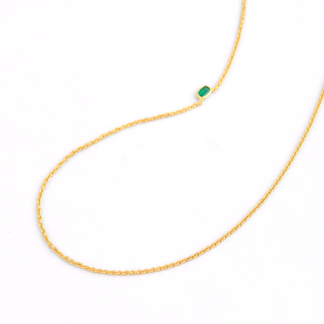 Dainty Waist Chain with green emerald zirconia