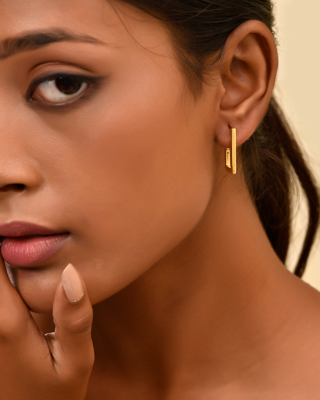 Block Hoop Earrings