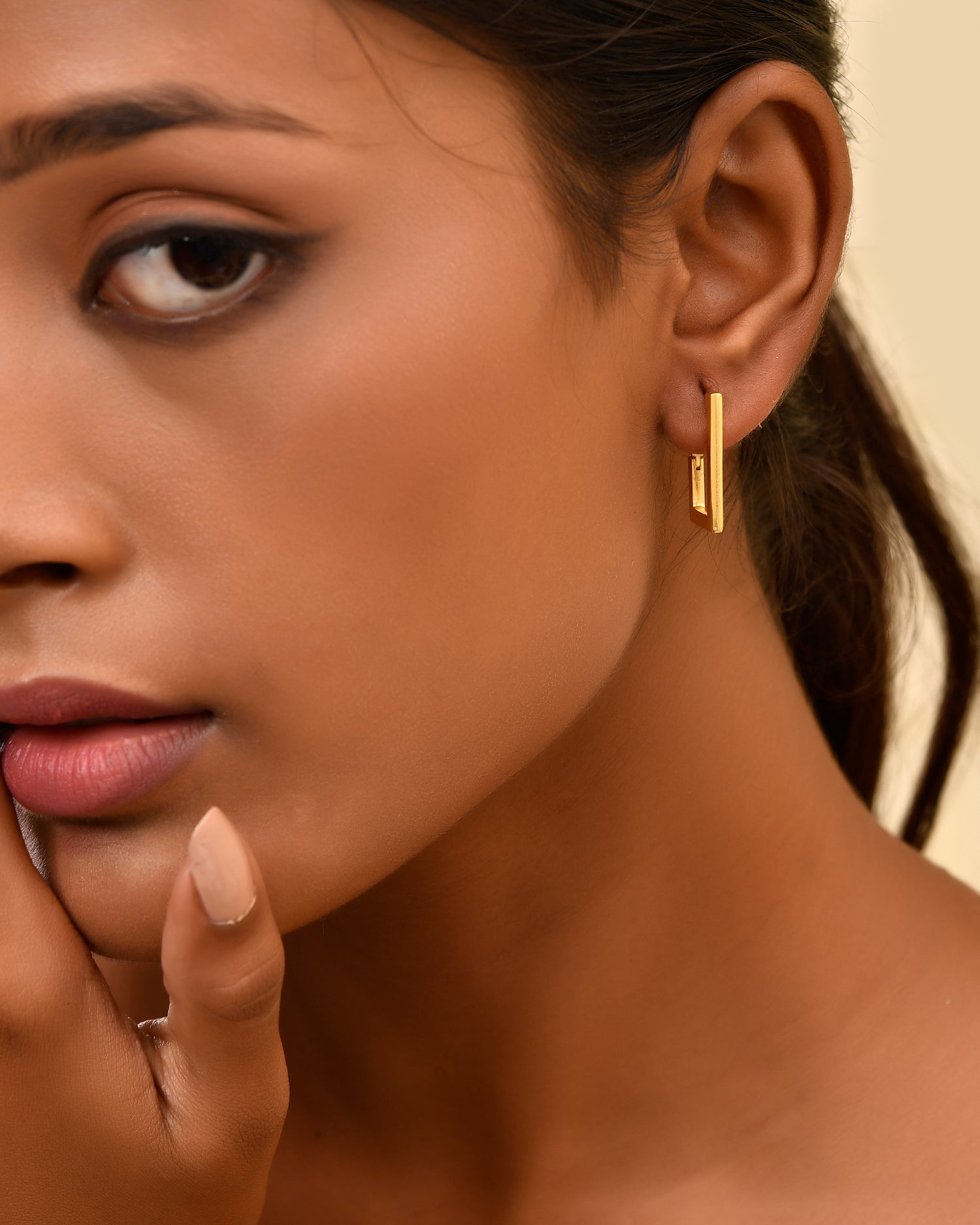 Block Hoop Earrings