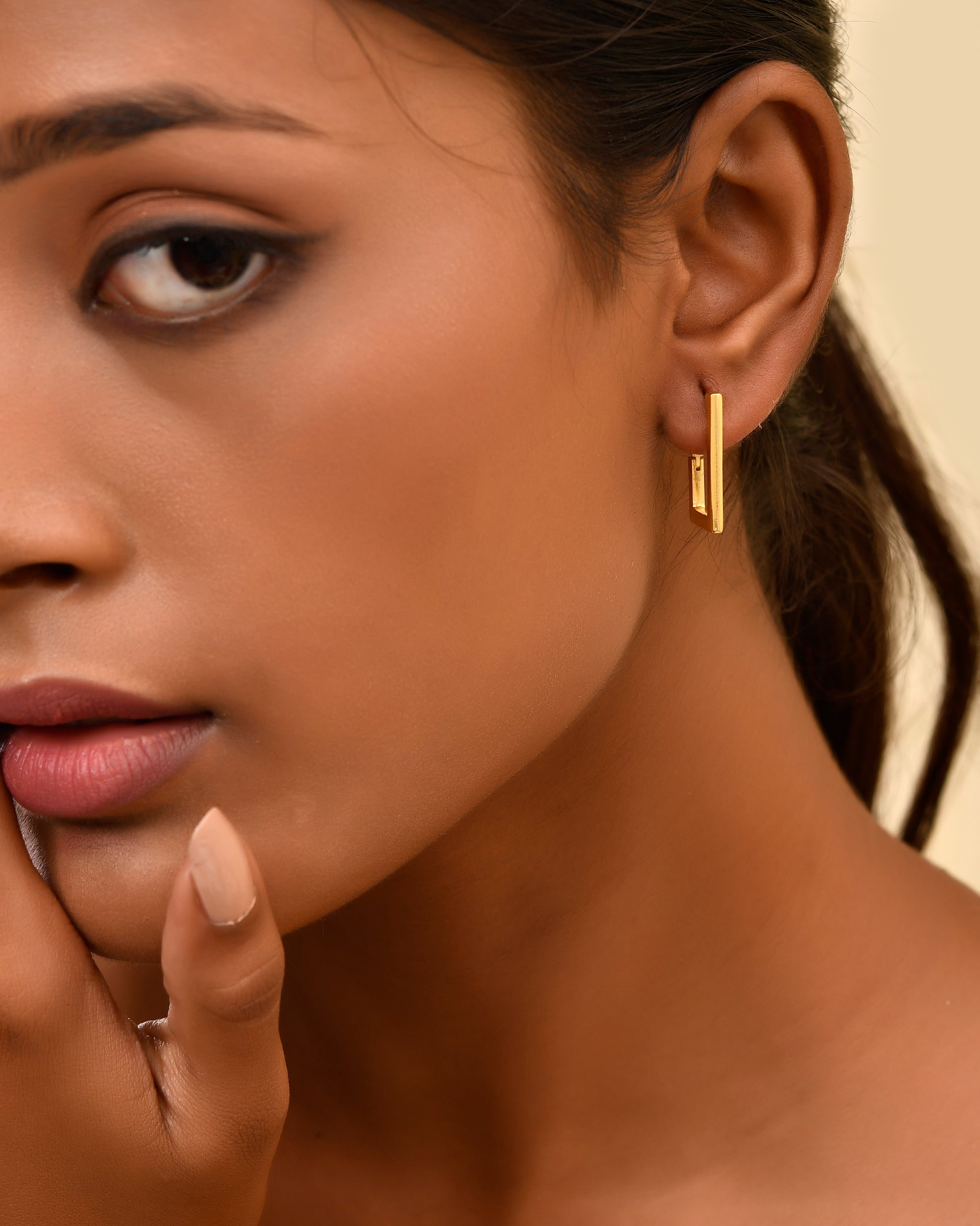 Block Hoop Earrings