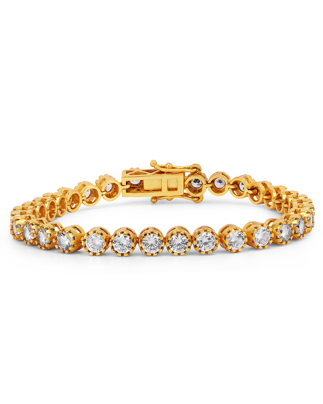Round White Zirconia Line Bracelet