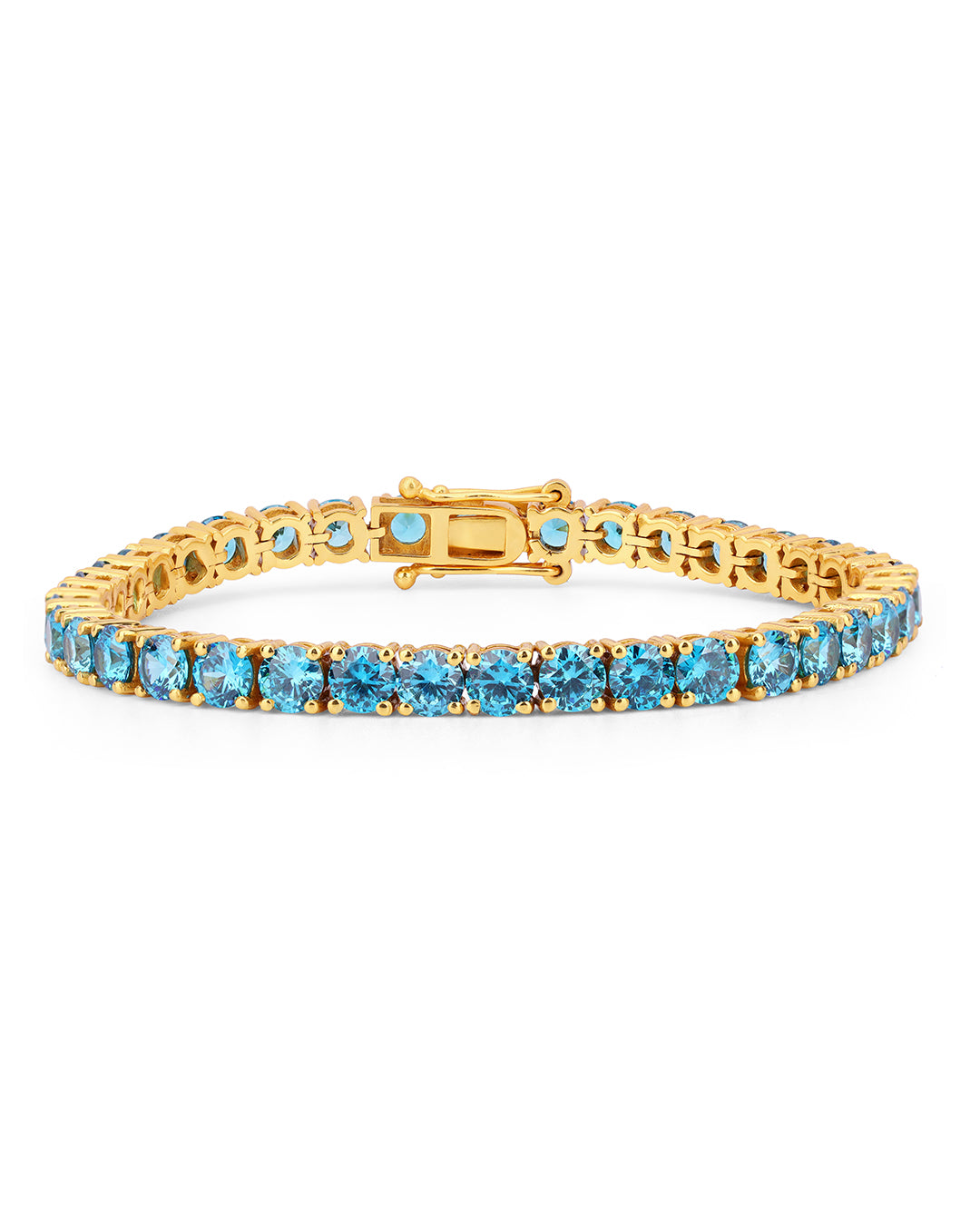 Cocktail Blue Round Zirconia Tennis Bracelet