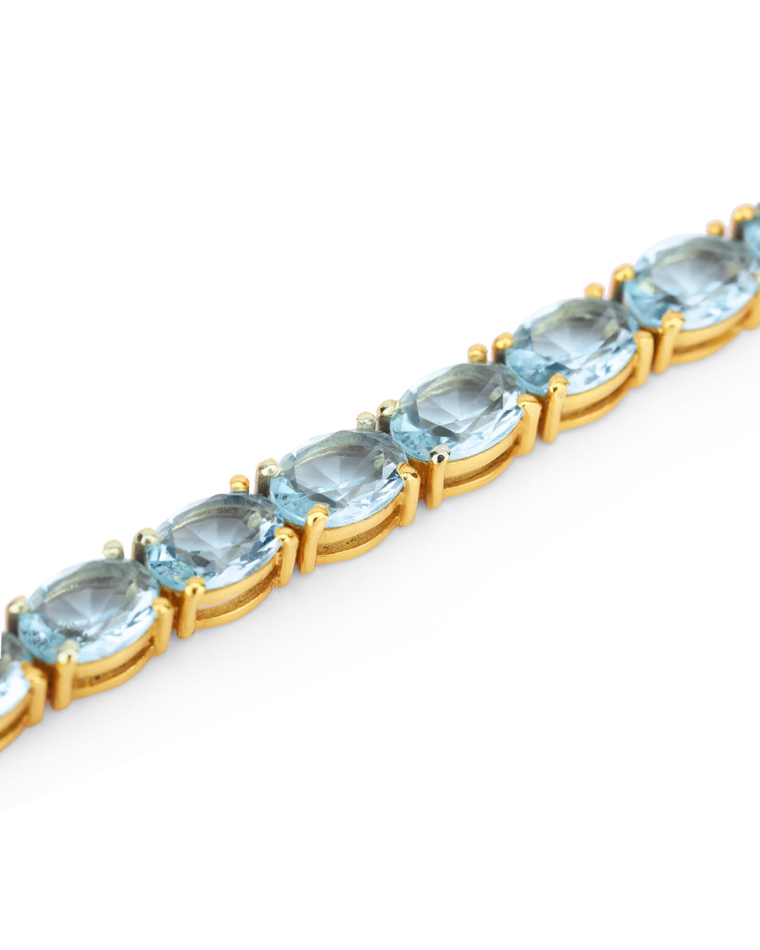 Aquamarine Oval Zirconia Tennis Bracelet