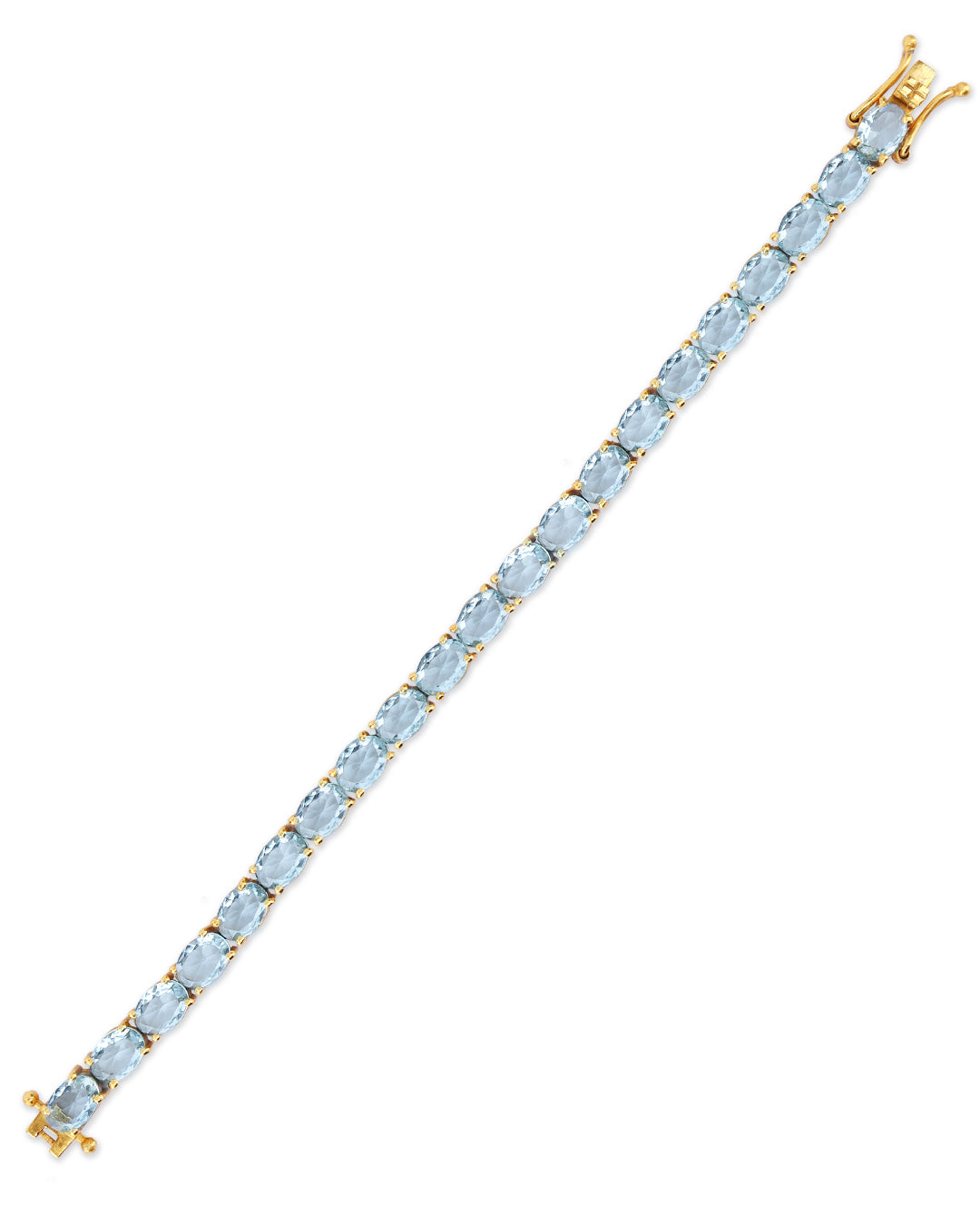 Aquamarine Oval Zirconia Tennis Bracelet
