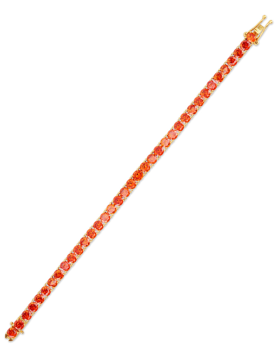 Mexican Fire Opal Zirconia Tennis Bracelet