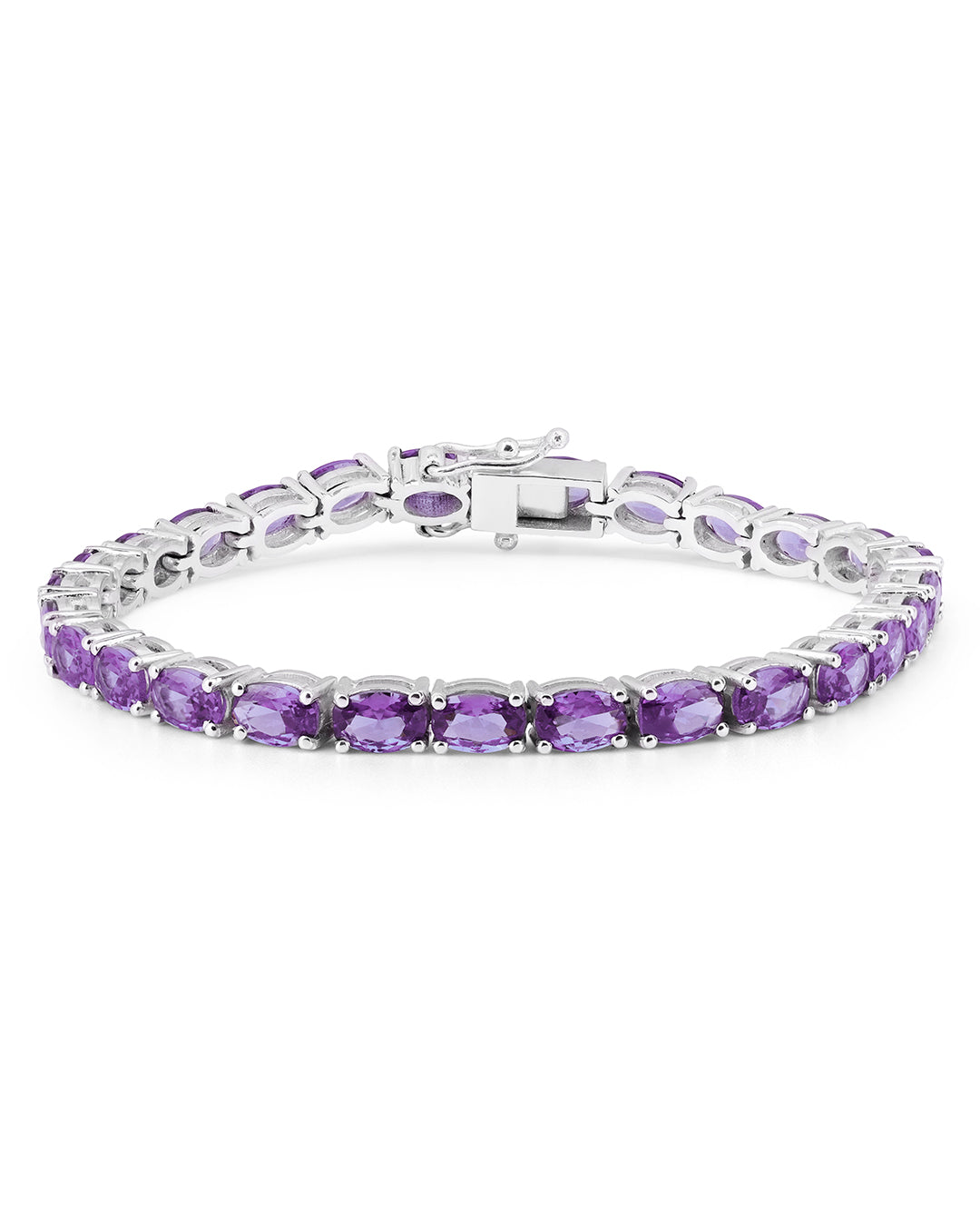 Amethyst Oval Zirconia Tennis Bracelet