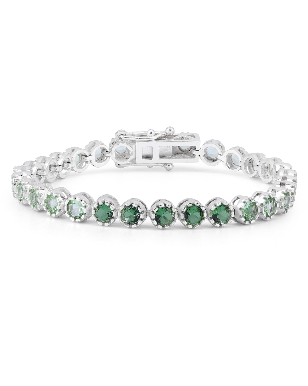 Green Apple Round Zirconia Tennis Bracelet