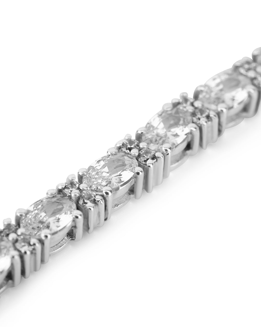 Elegant White Oval Zirconia Bracelet