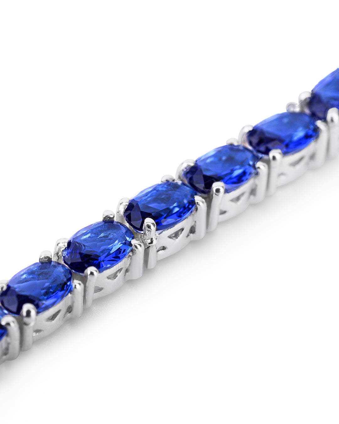 Blue Sapphire Oval Zirconia Tennis Bracelet