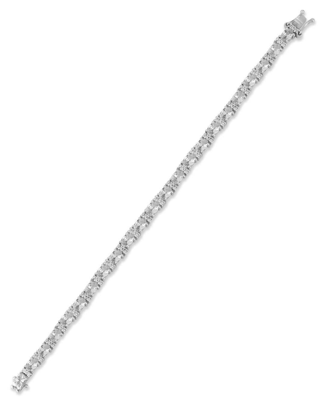 Elegant White Oval Zirconia Bracelet