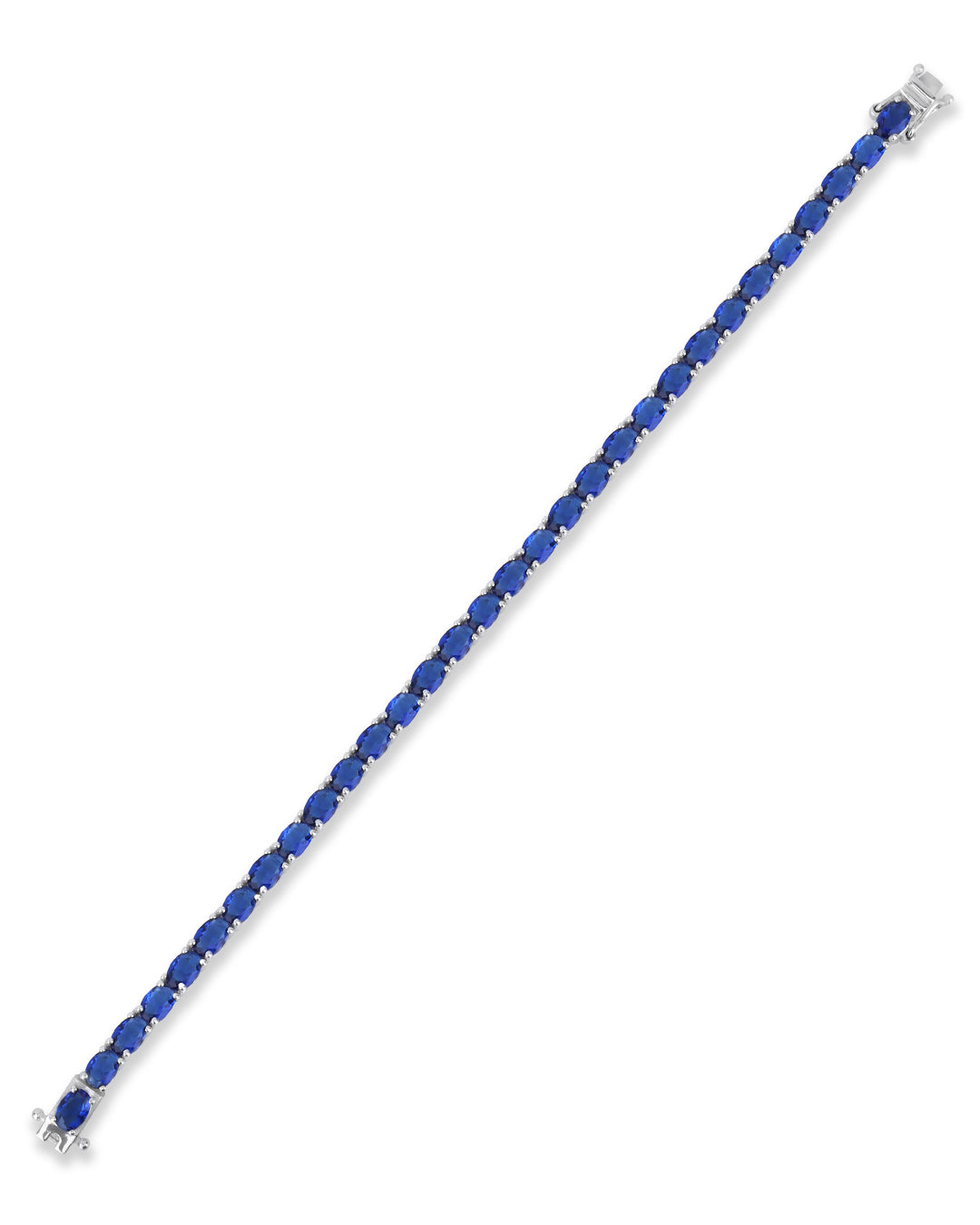 Deep Blue Oval Zirconia Tennis Bracelet