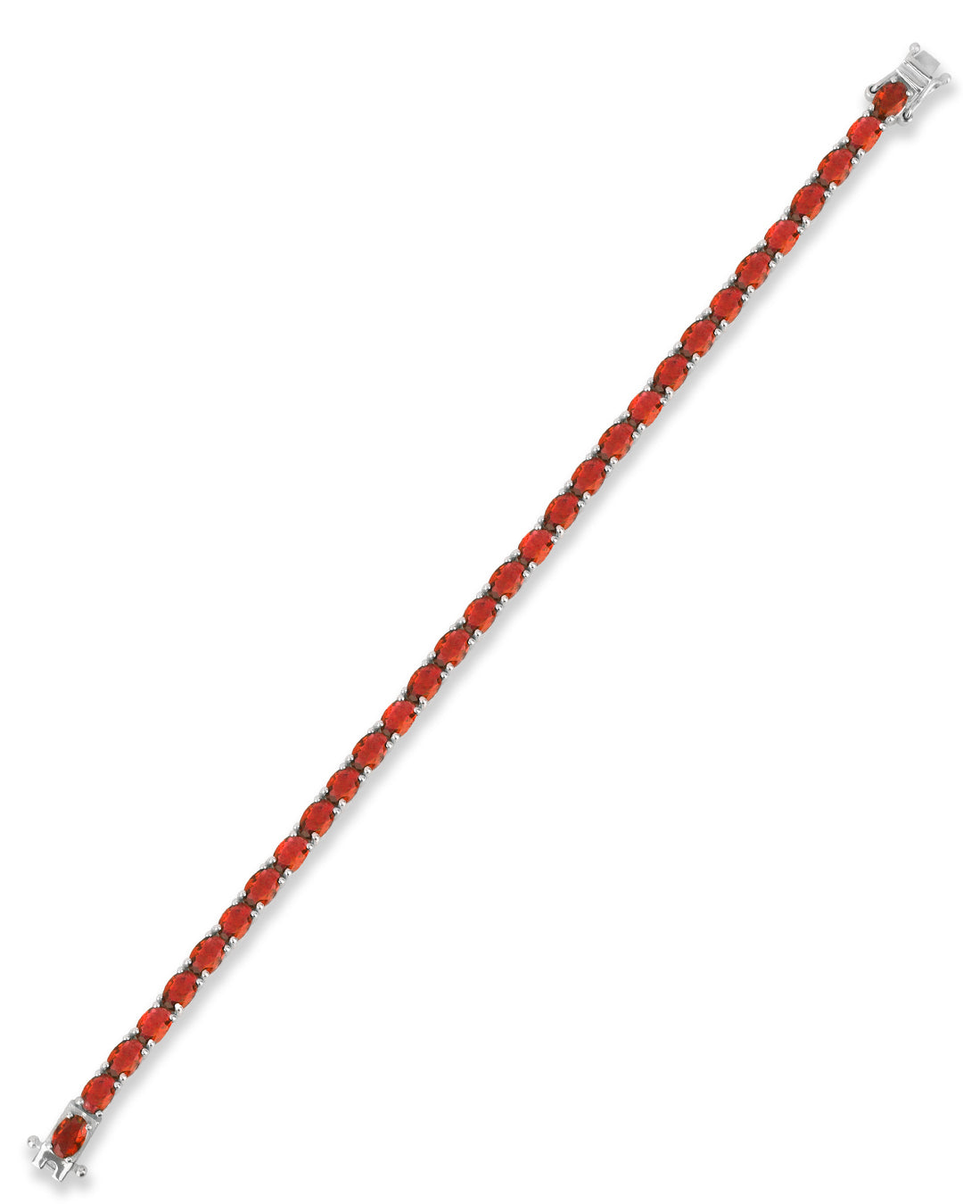 Garnet Oval Zirconia Tennis Bracelet