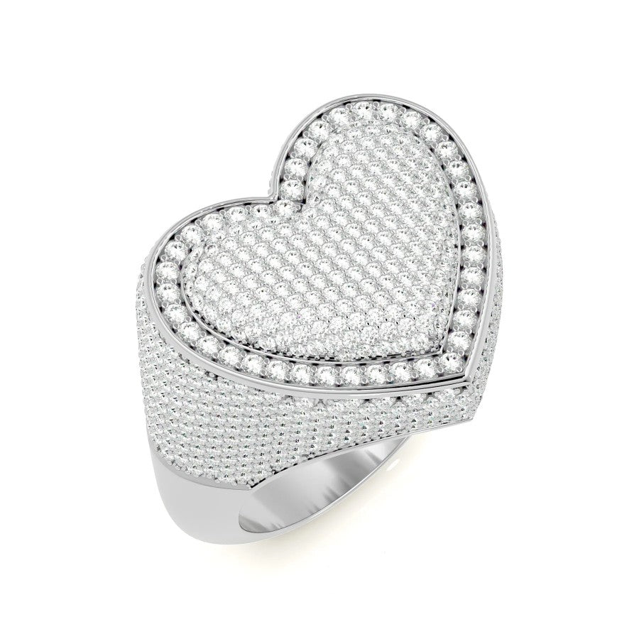 Iced Out Heart Ring