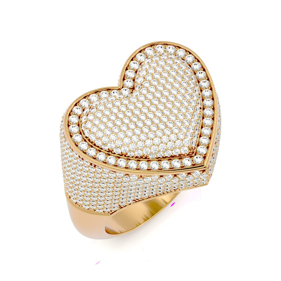 Iced Out Heart Ring